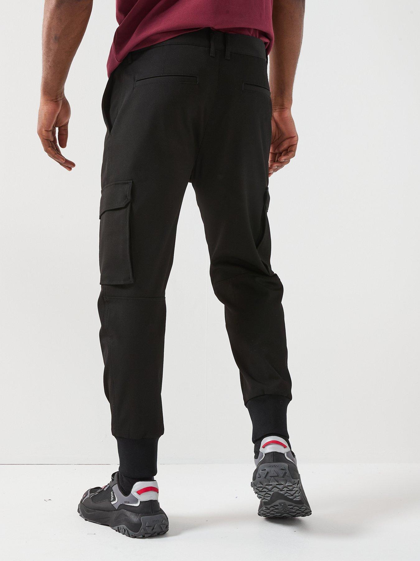 hugo-glavin241-cuffed-cargo-pants-blackstillFront