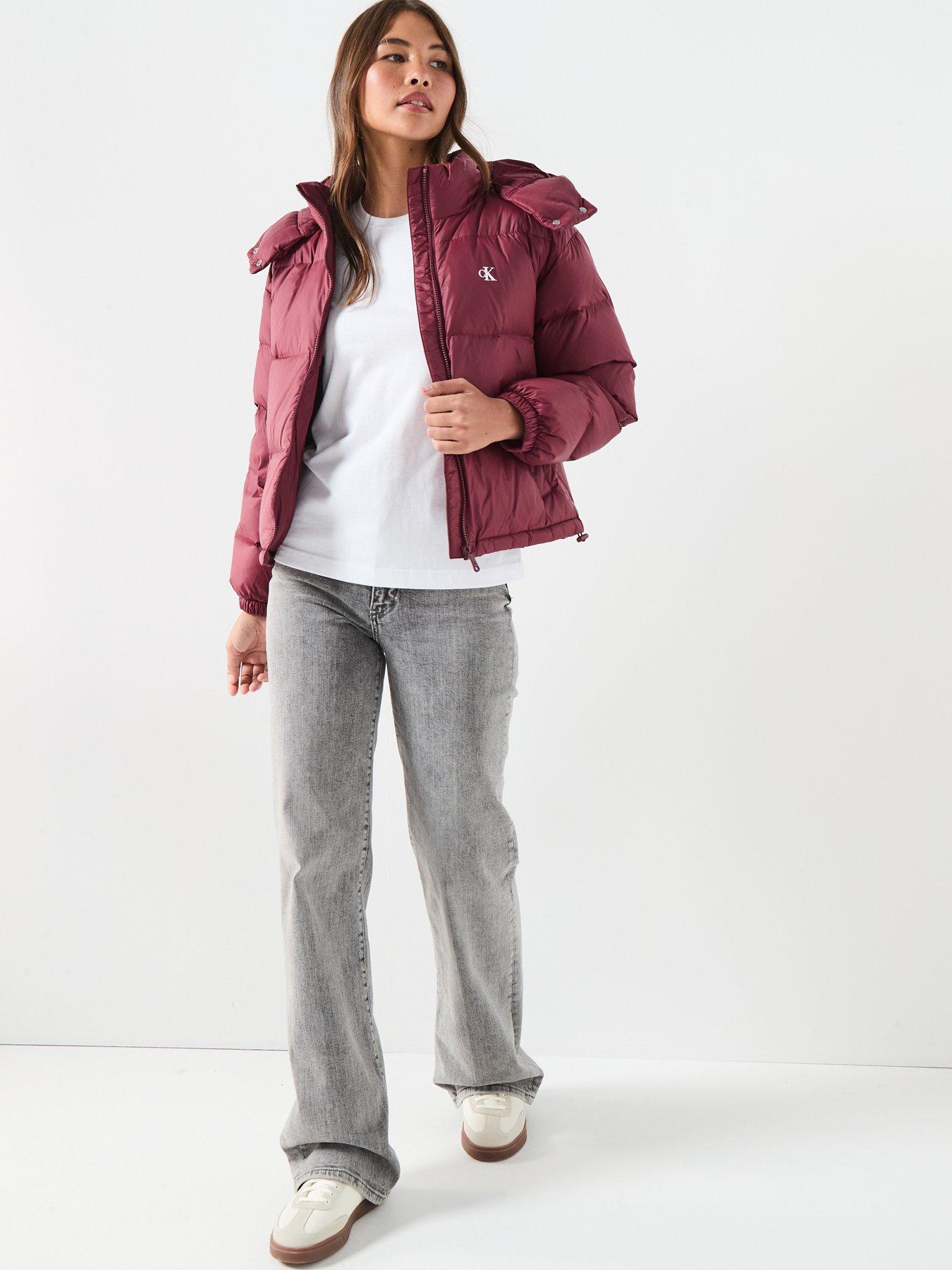 Image 3 of 6 of Calvin Klein Jeans Essential Midweight Puffer Coat - Red