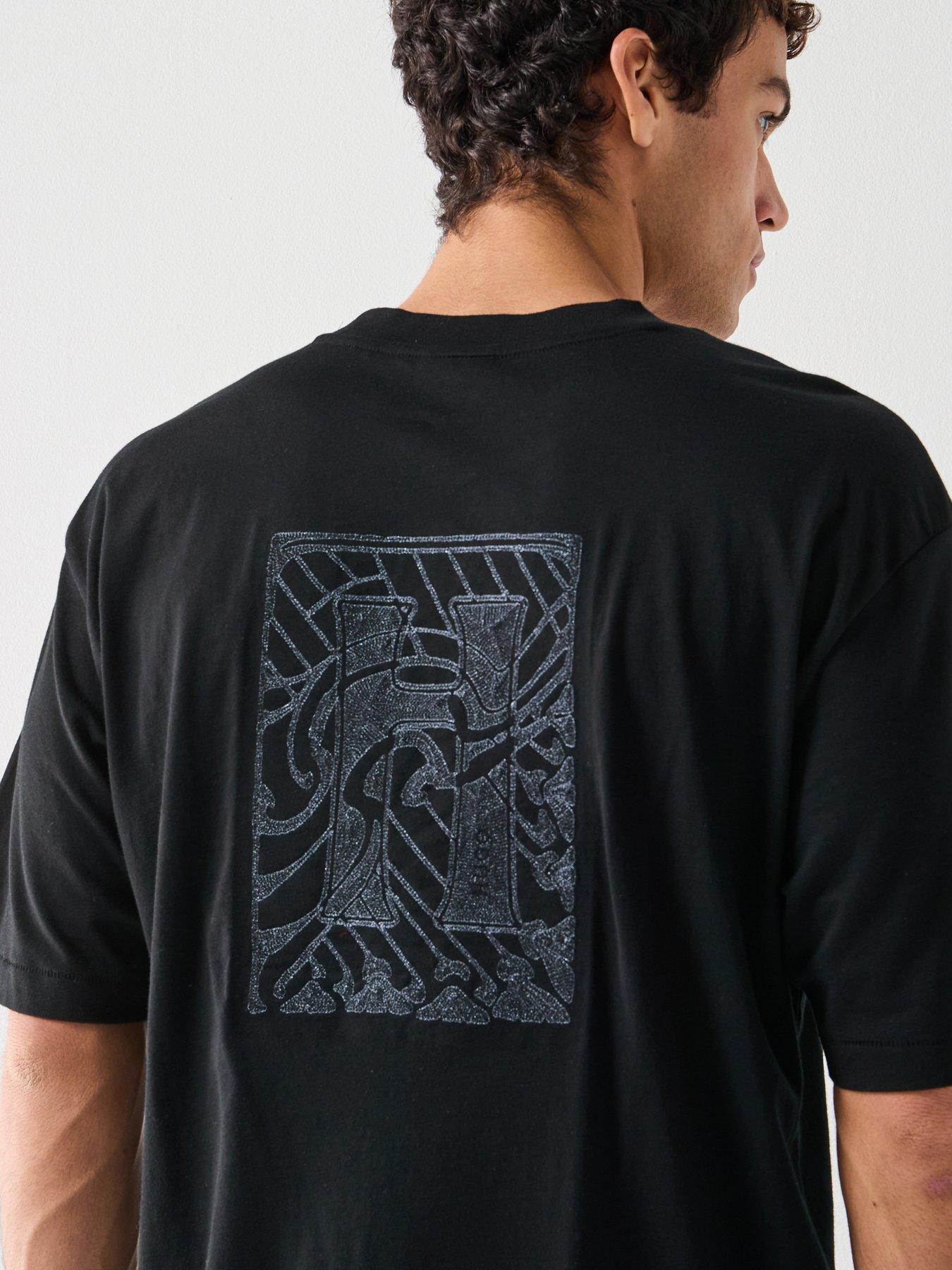 HUGO Dadsu Embroidery Back Graphic T-Shirt - Black