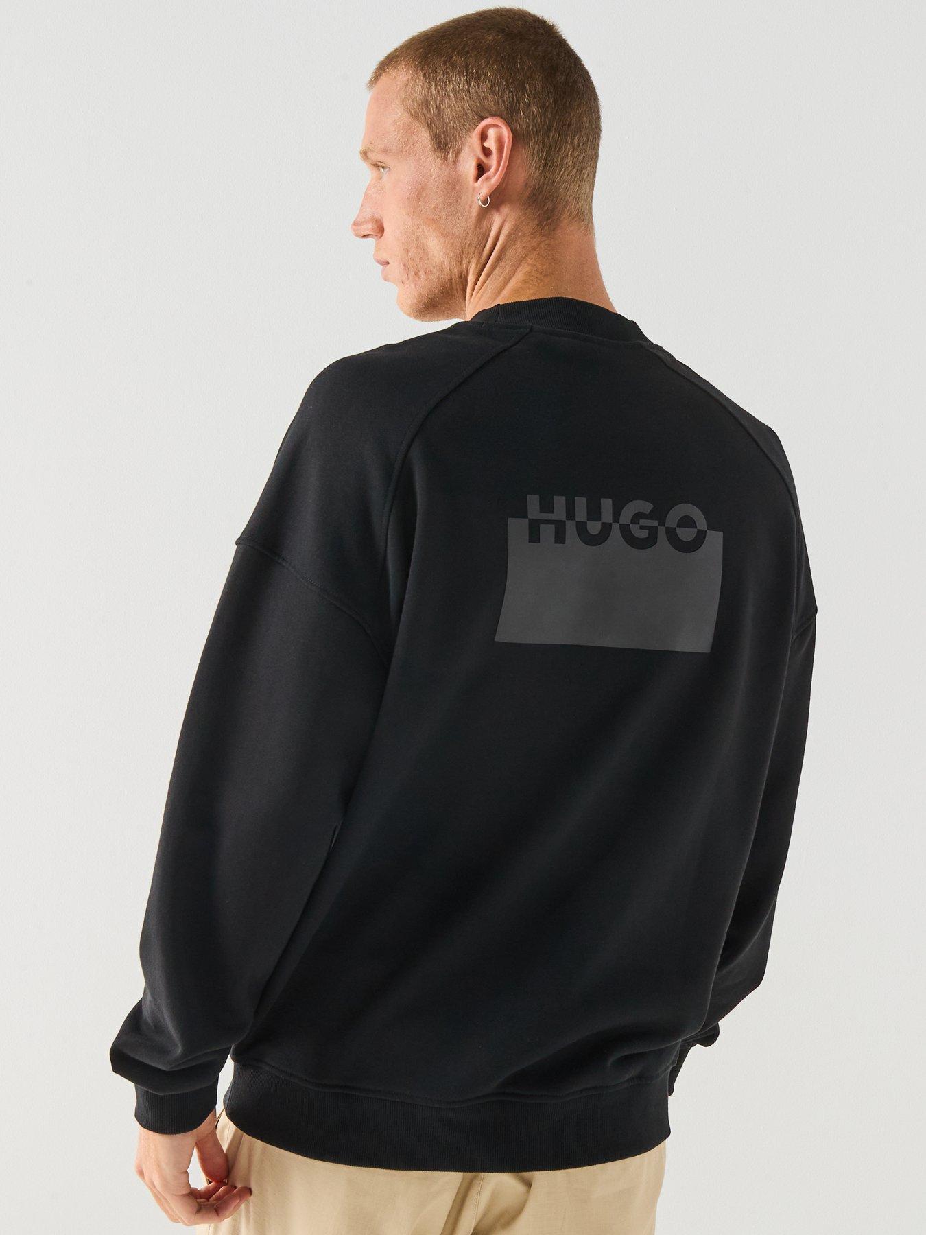 Image 2 of 6 of HUGO Delastcrew Relaxed Fit Crew Sweat - Black