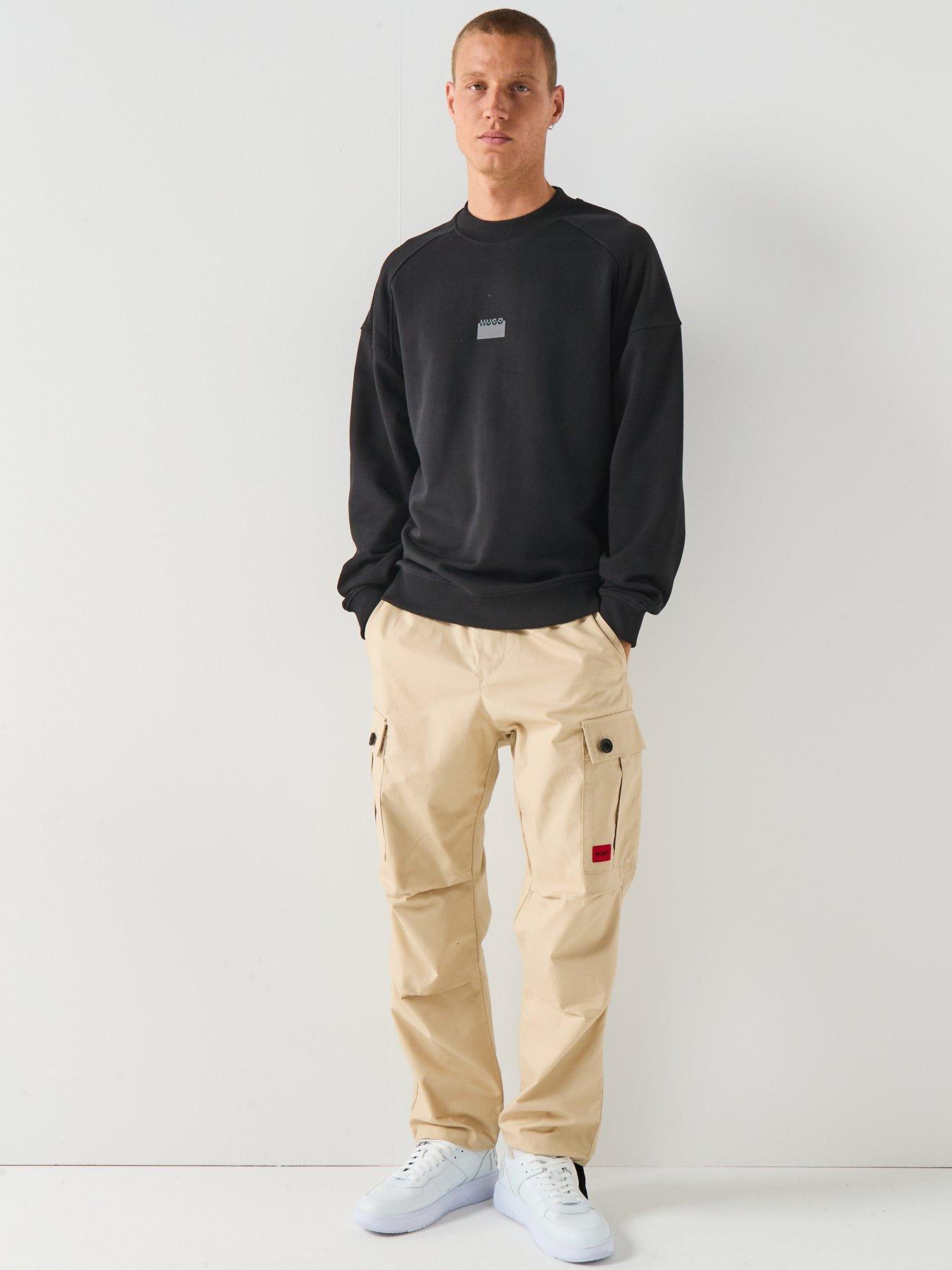 Image 3 of 6 of HUGO Delastcrew Relaxed Fit Crew Sweat - Black