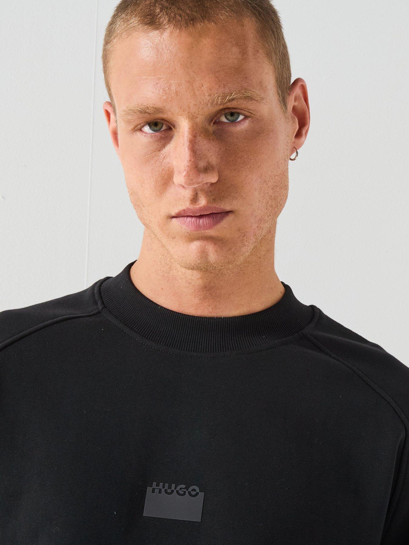 Image 4 of 6 of HUGO Delastcrew Relaxed Fit Crew Sweat - Black