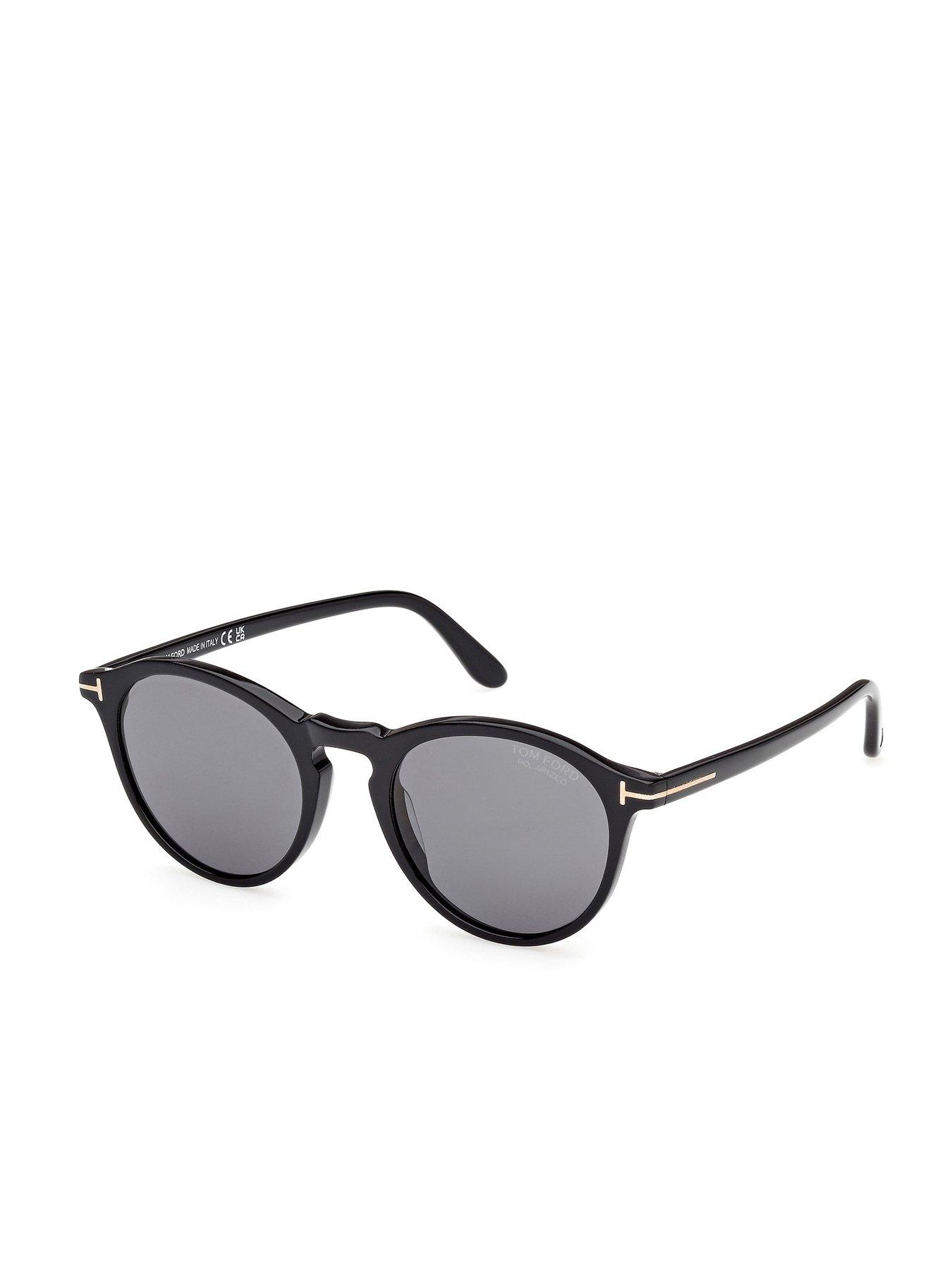Image 1 of 5 of Tom Ford Aurele Round Sunglasses - Black