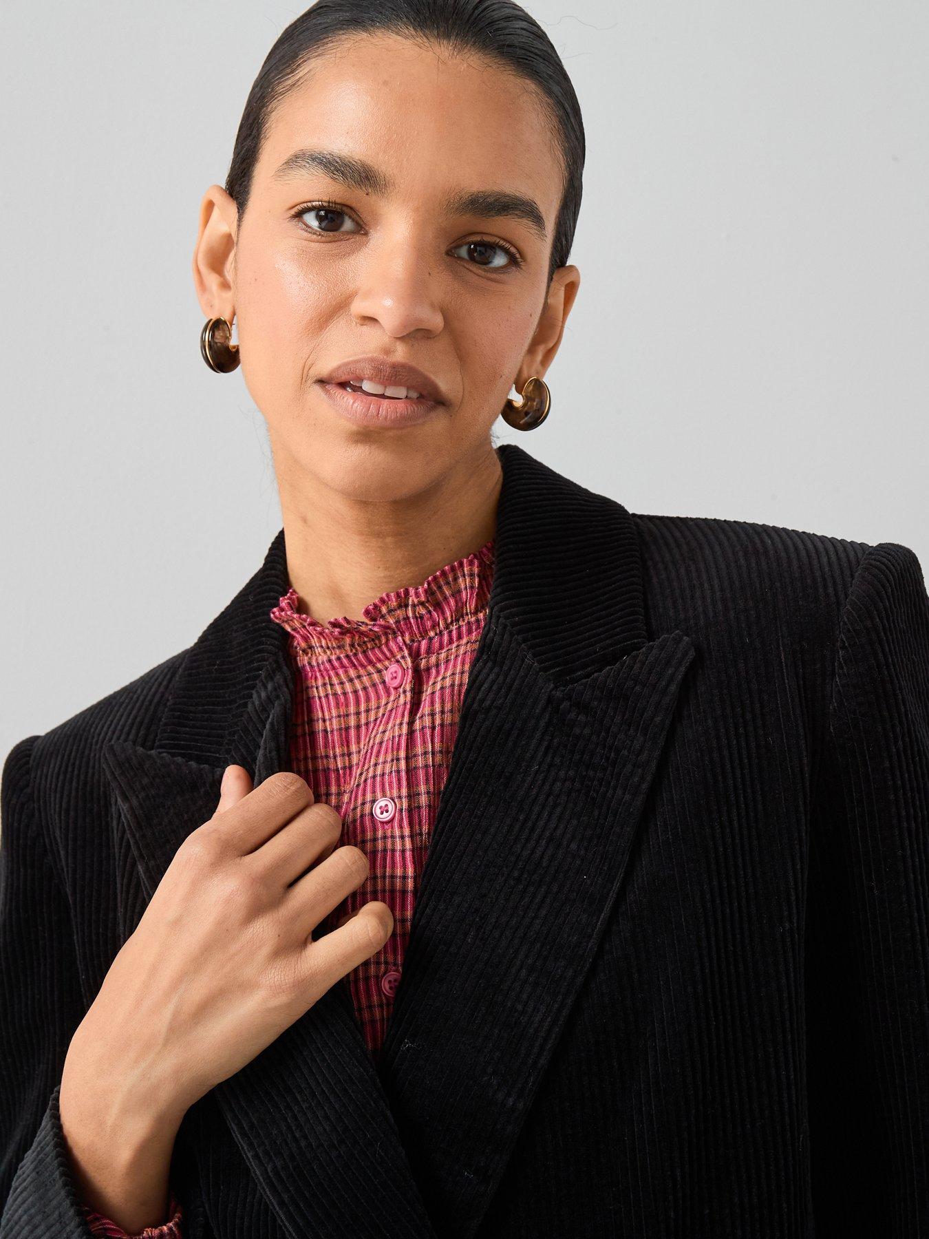 the-very-collection-cord-double-breasted-blazer-blackoutfit