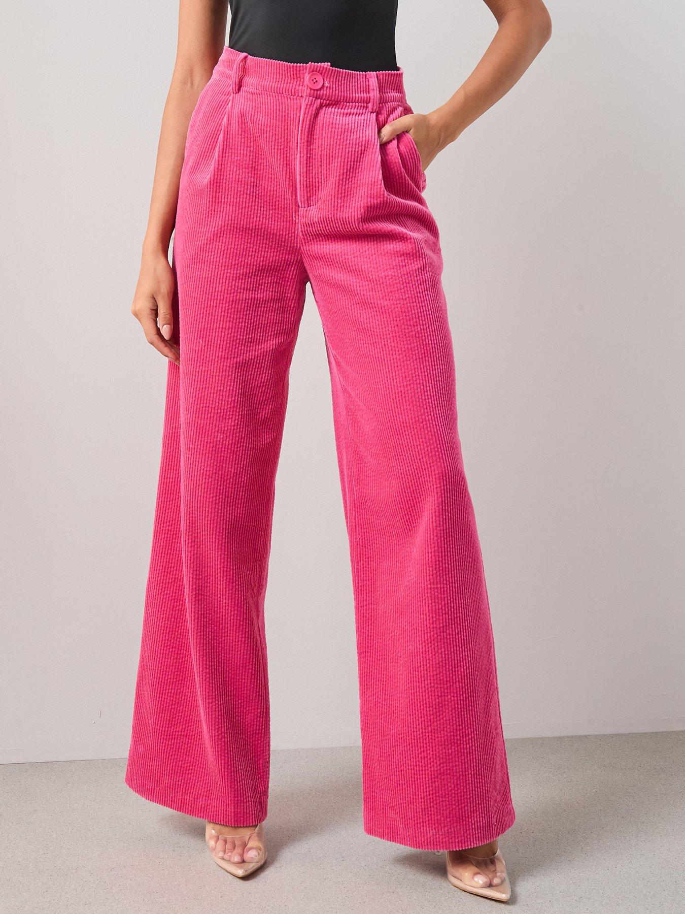 Image 1 of 5 of The Very Collection Cord Wide Leg Relaxed Trouser - Pink