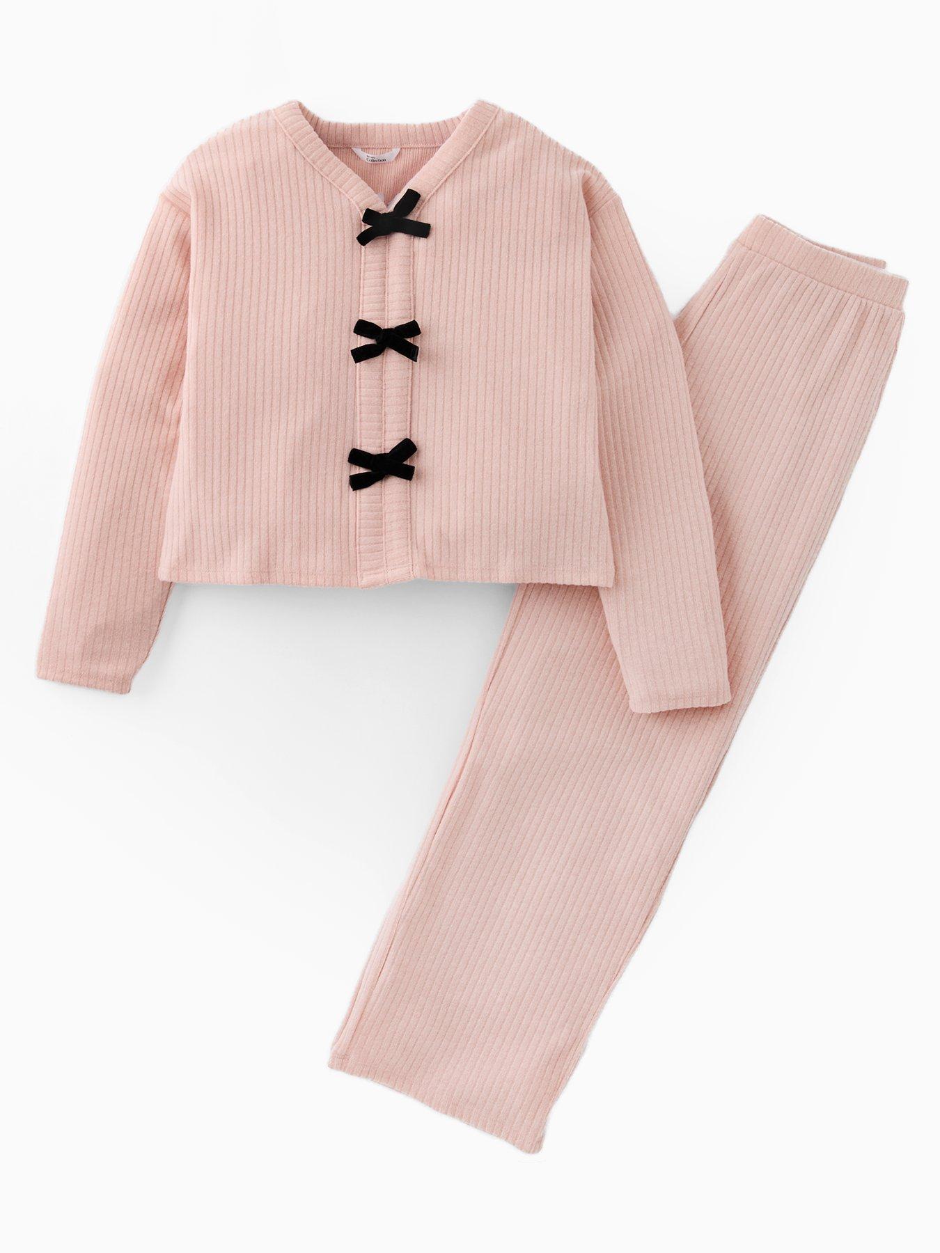the-very-collection-girls-soft-touch-bow-front-top-with-flare-trousers-pink