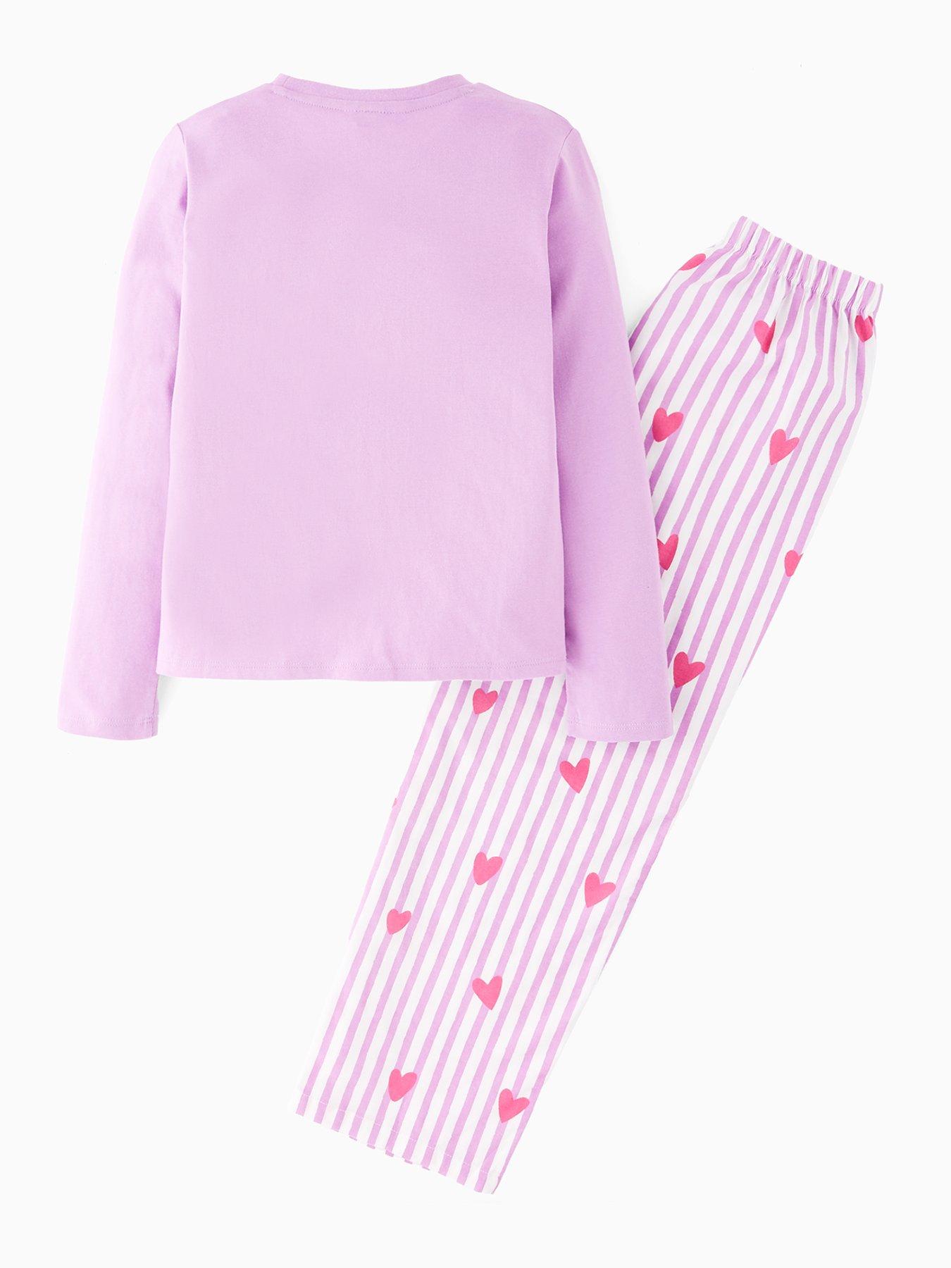 Image 2 of 4 of The Very Collection Girls Slogan Pyjama Set - Purple