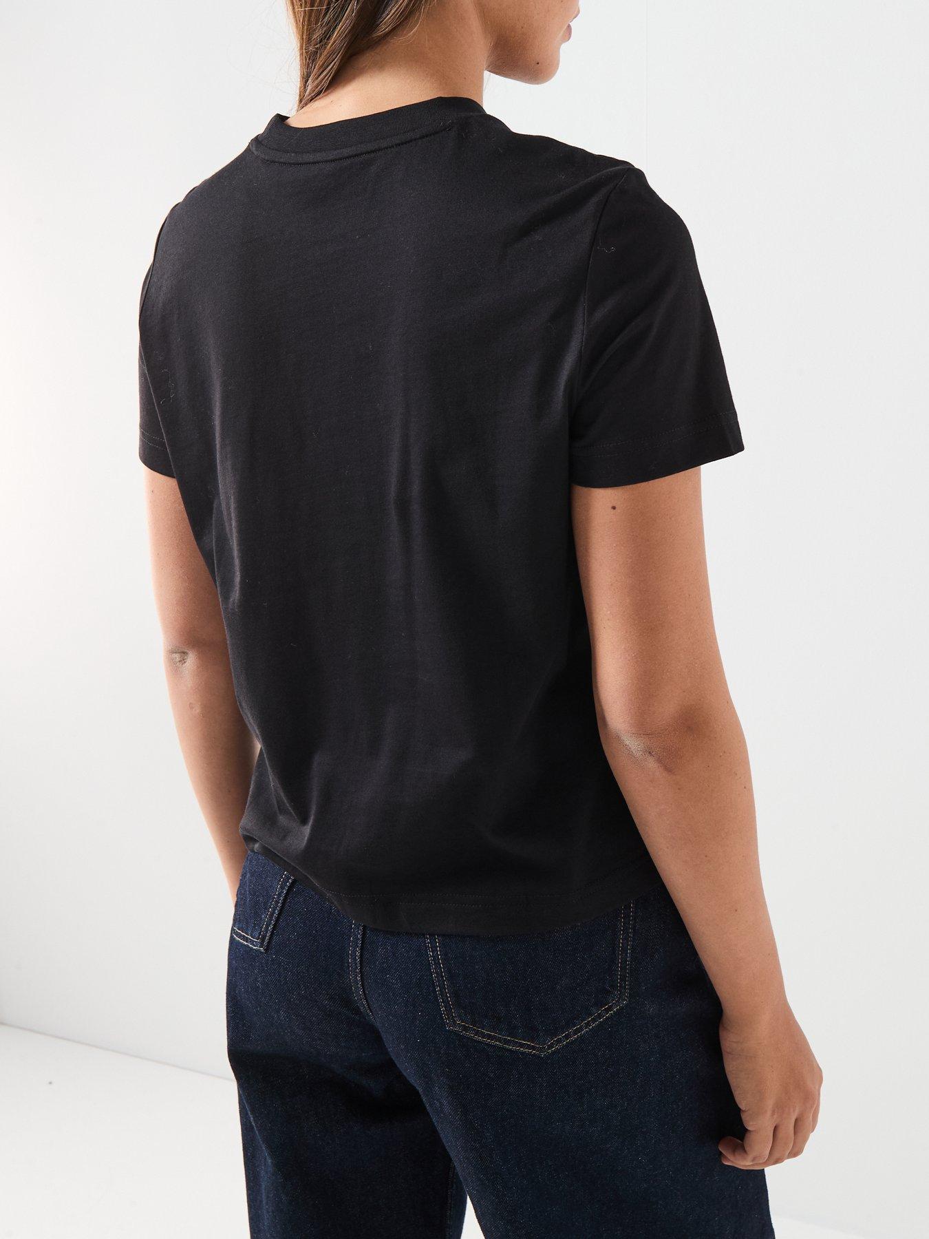 Image 2 of 5 of Calvin Klein Jeans Fitted Short Sleeve T- Shirt - Black