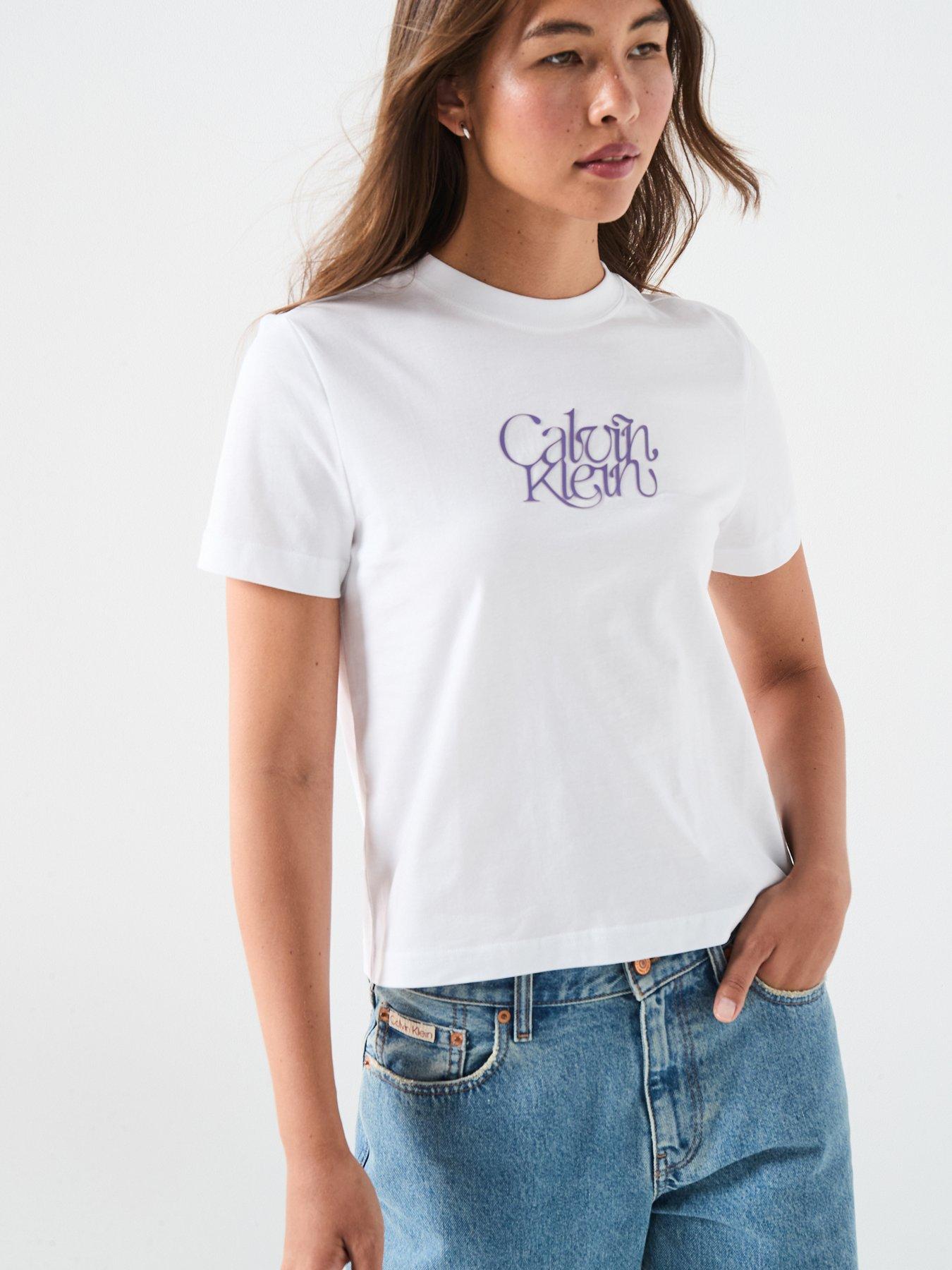 Calvin Klein Jeans Fitted Short Sleeve T- Shirt - White