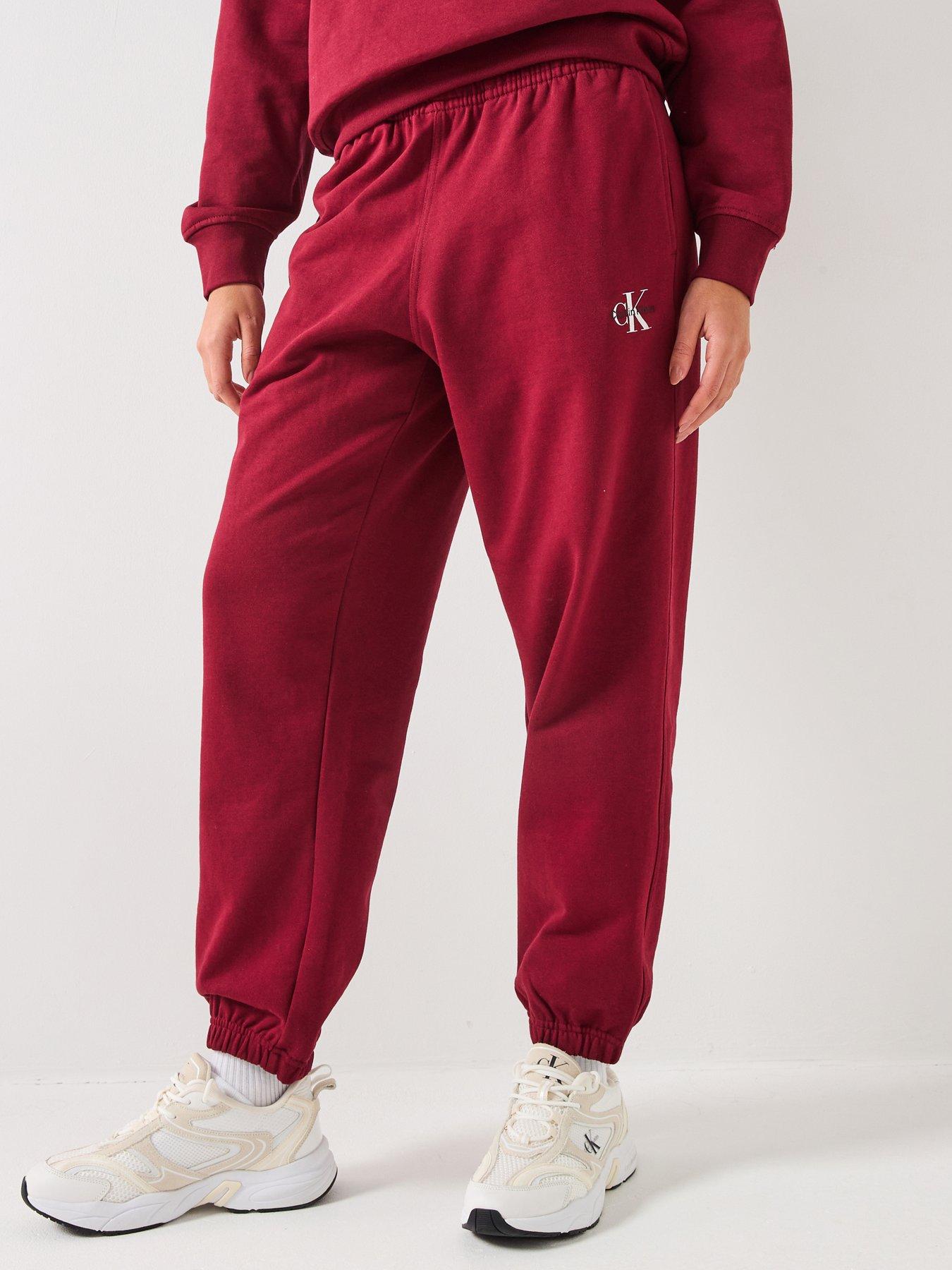 calvin-klein-jeans-monologo-cuffed-joggers-red
