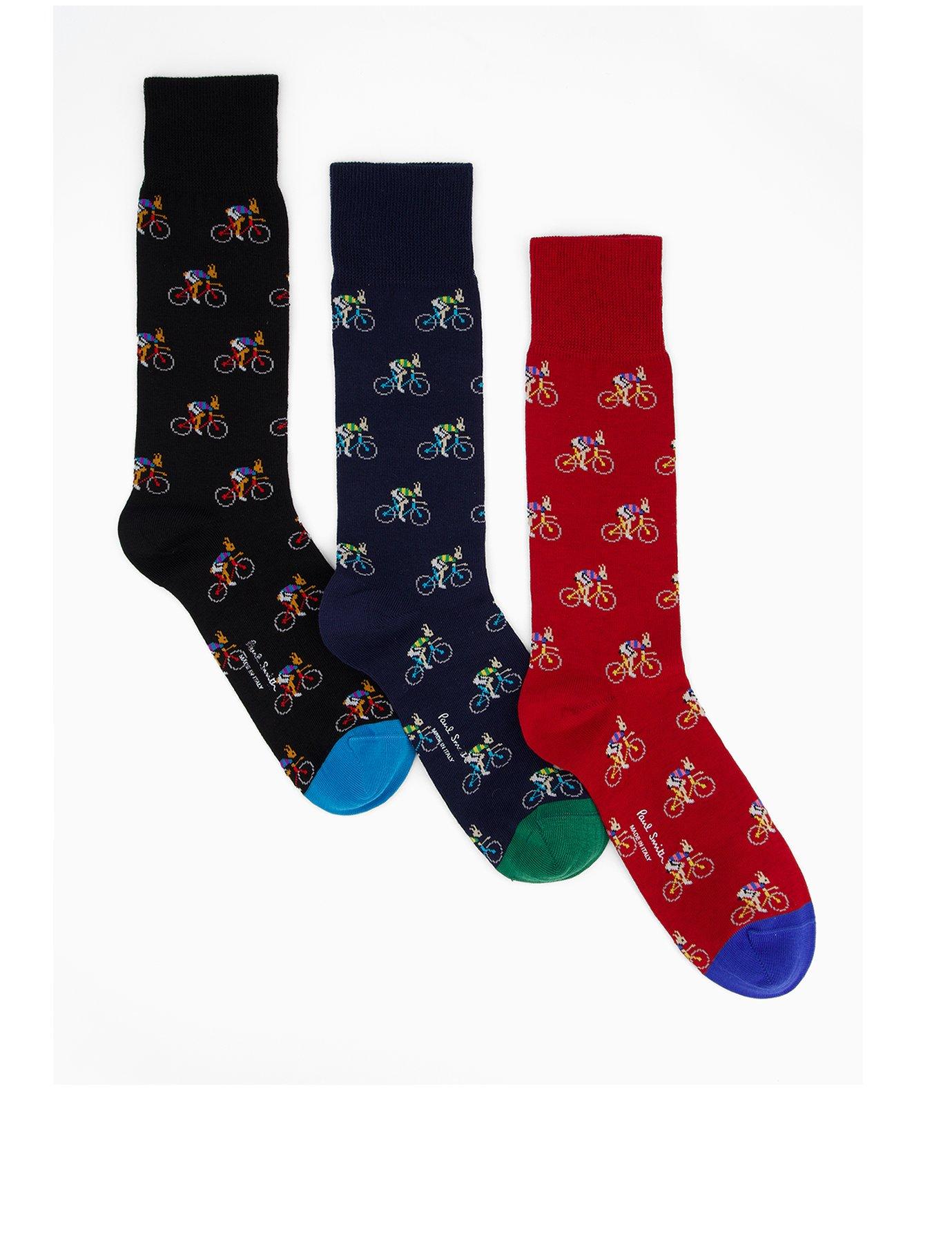 PS PAUL SMITH 3 Pack Novelty Bike Crew Socks - Multi