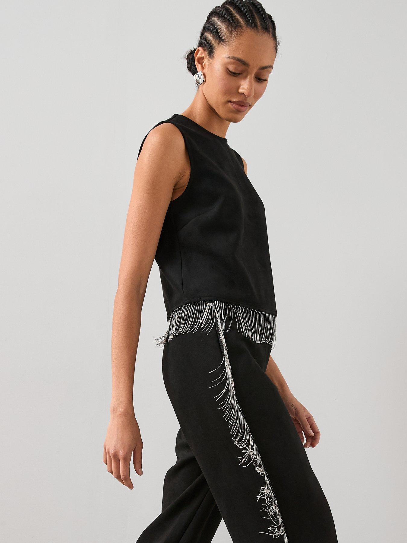 the-very-collection-suede-fringe-co-ord-top-blackdetail