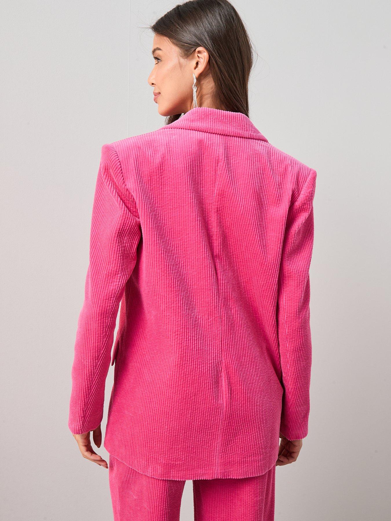Image 2 of 5 of The Very Collection Cord Double Breasted Blazer - Pink