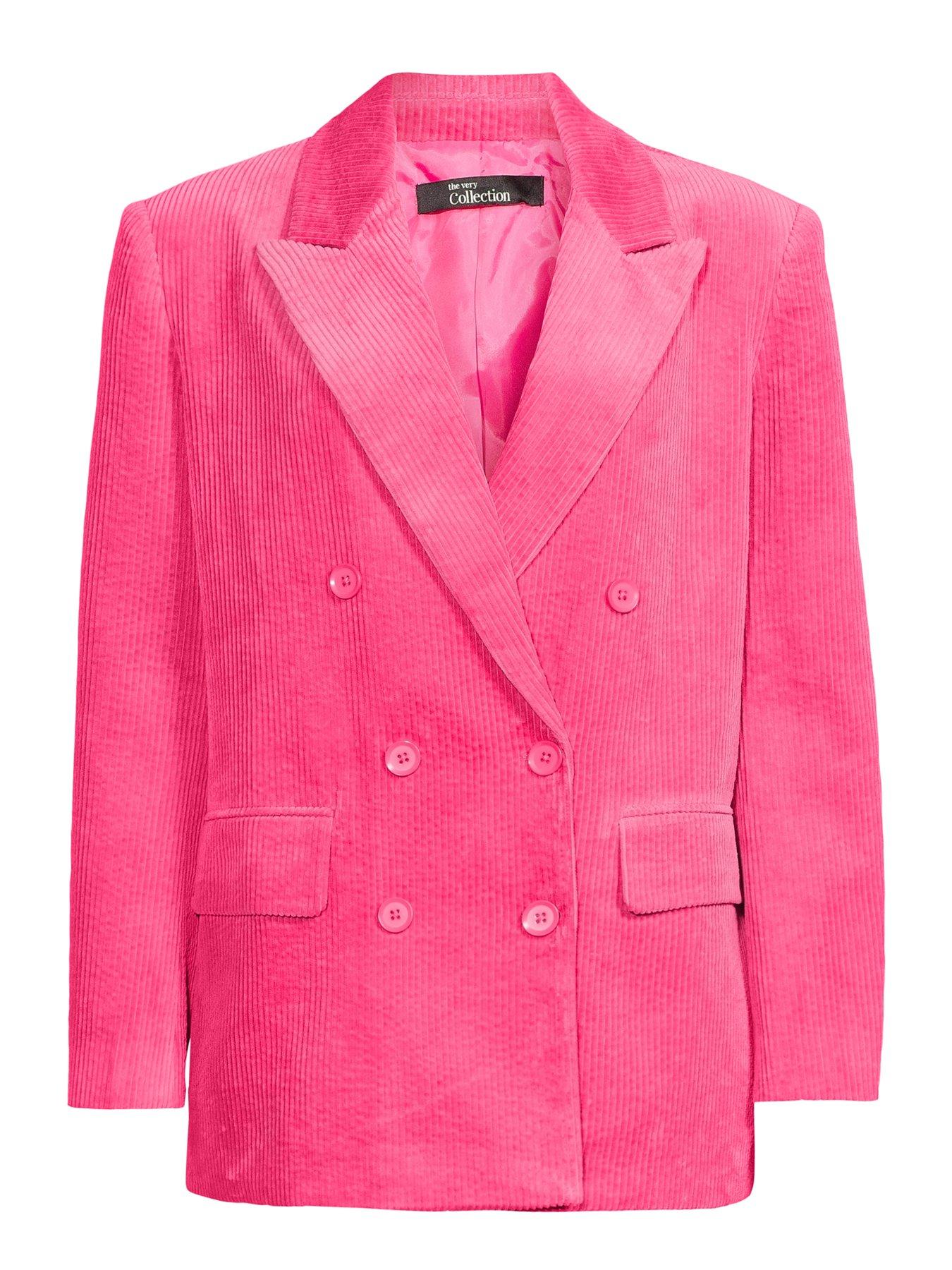 Image 5 of 5 of The Very Collection Cord Double Breasted Blazer - Pink
