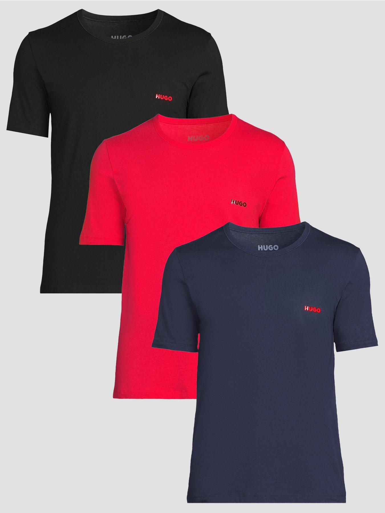 HUGO Bodywear Regular Fit 3 Pack T-Shirt - Assorted