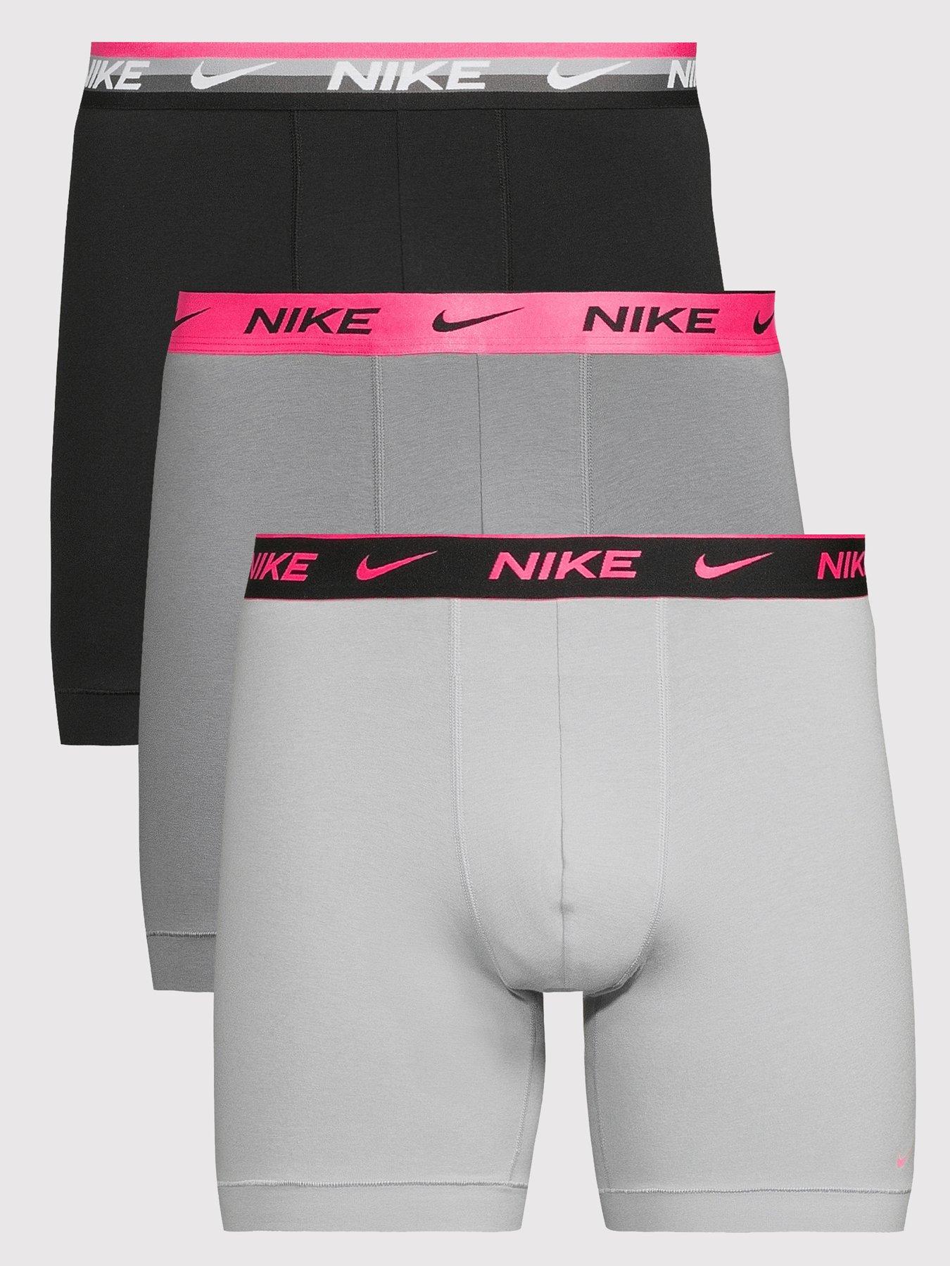 Image 1 of 3 of Nike Everyday Cotton Stretch 3 Pack Boxer Briefs - Grey