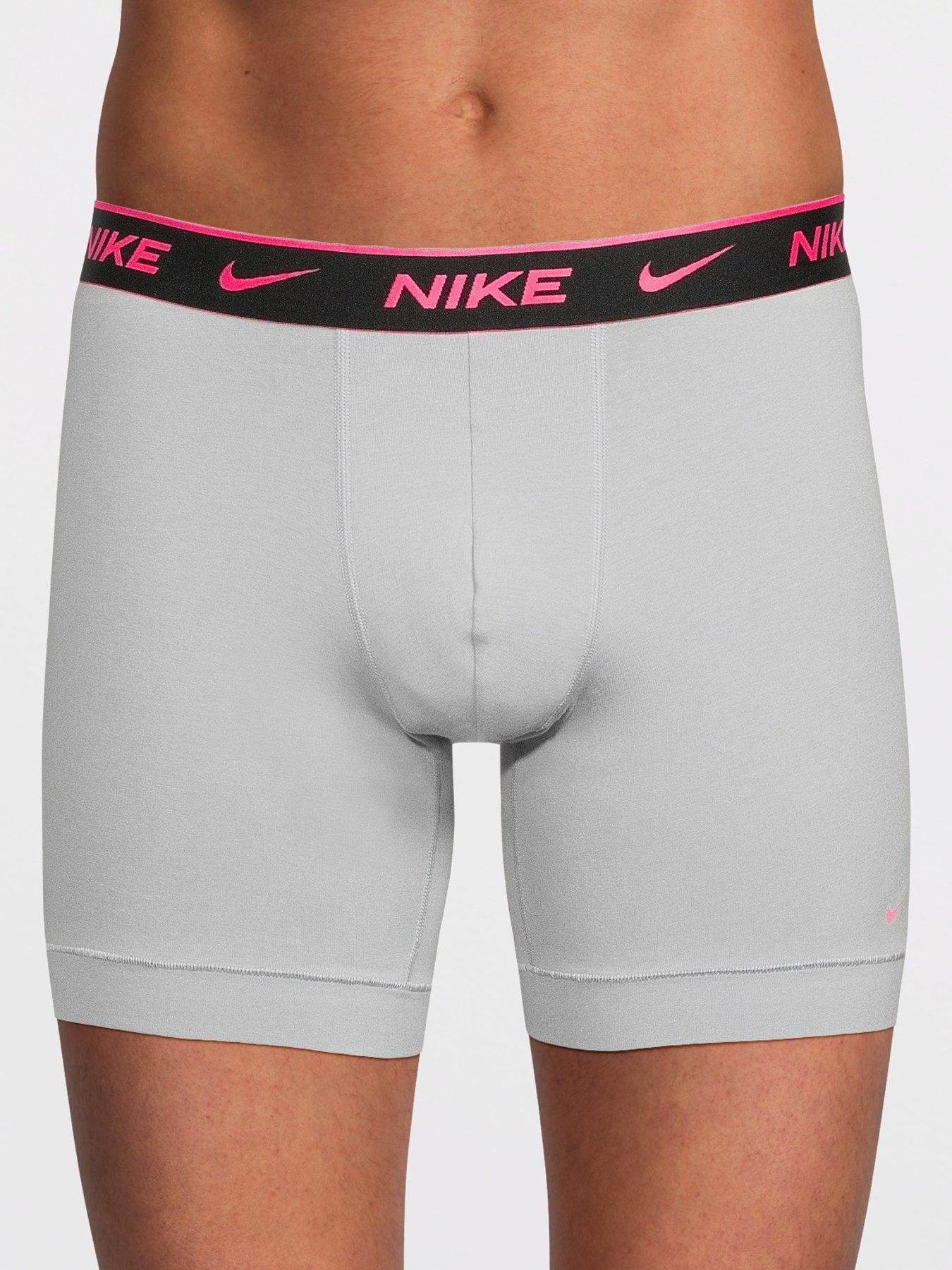 Image 2 of 3 of Nike Everyday Cotton Stretch 3 Pack Boxer Briefs - Grey