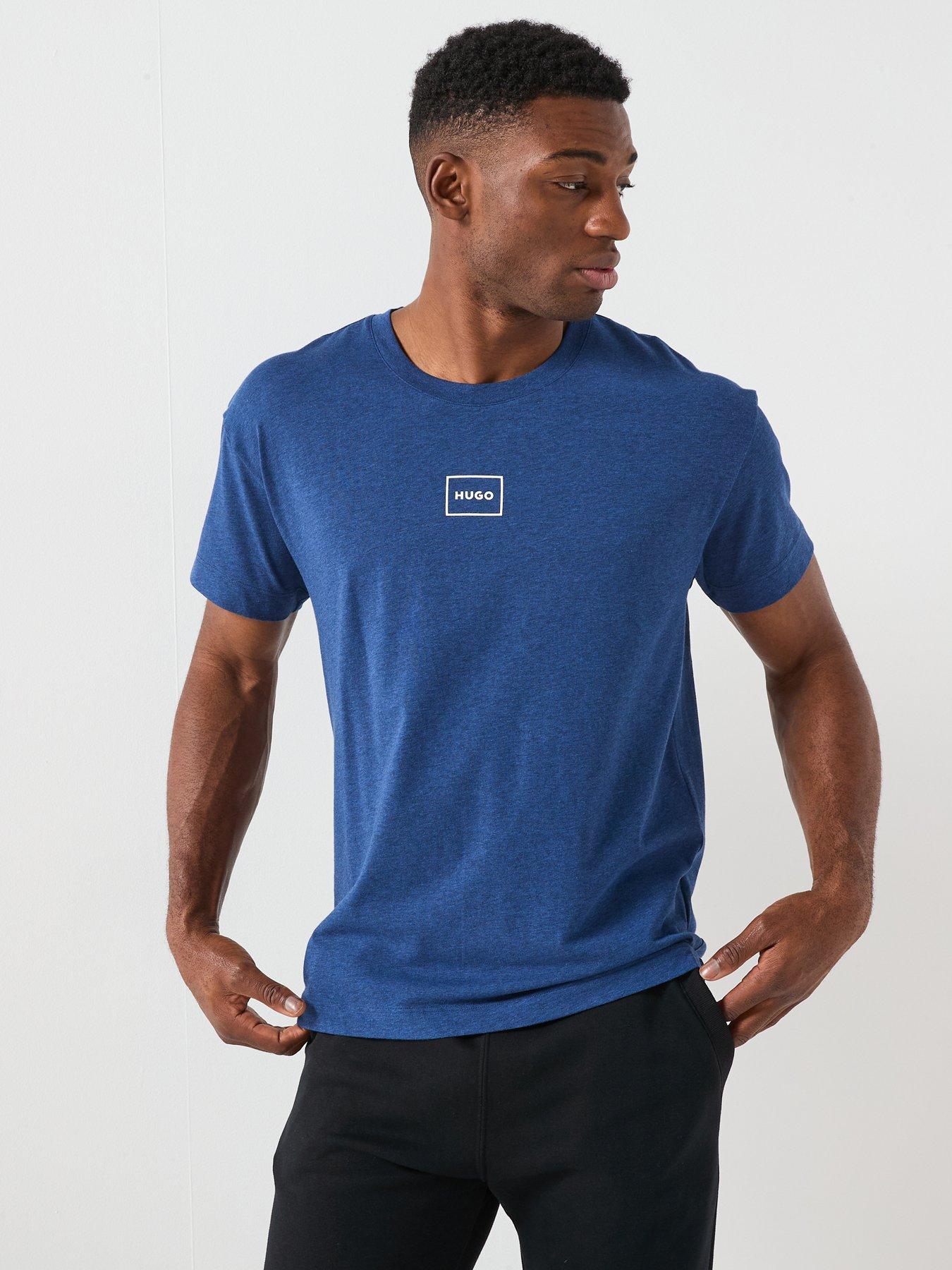 hugo-laze-relaxed-fit-loungewear-t-shirt-navyfront