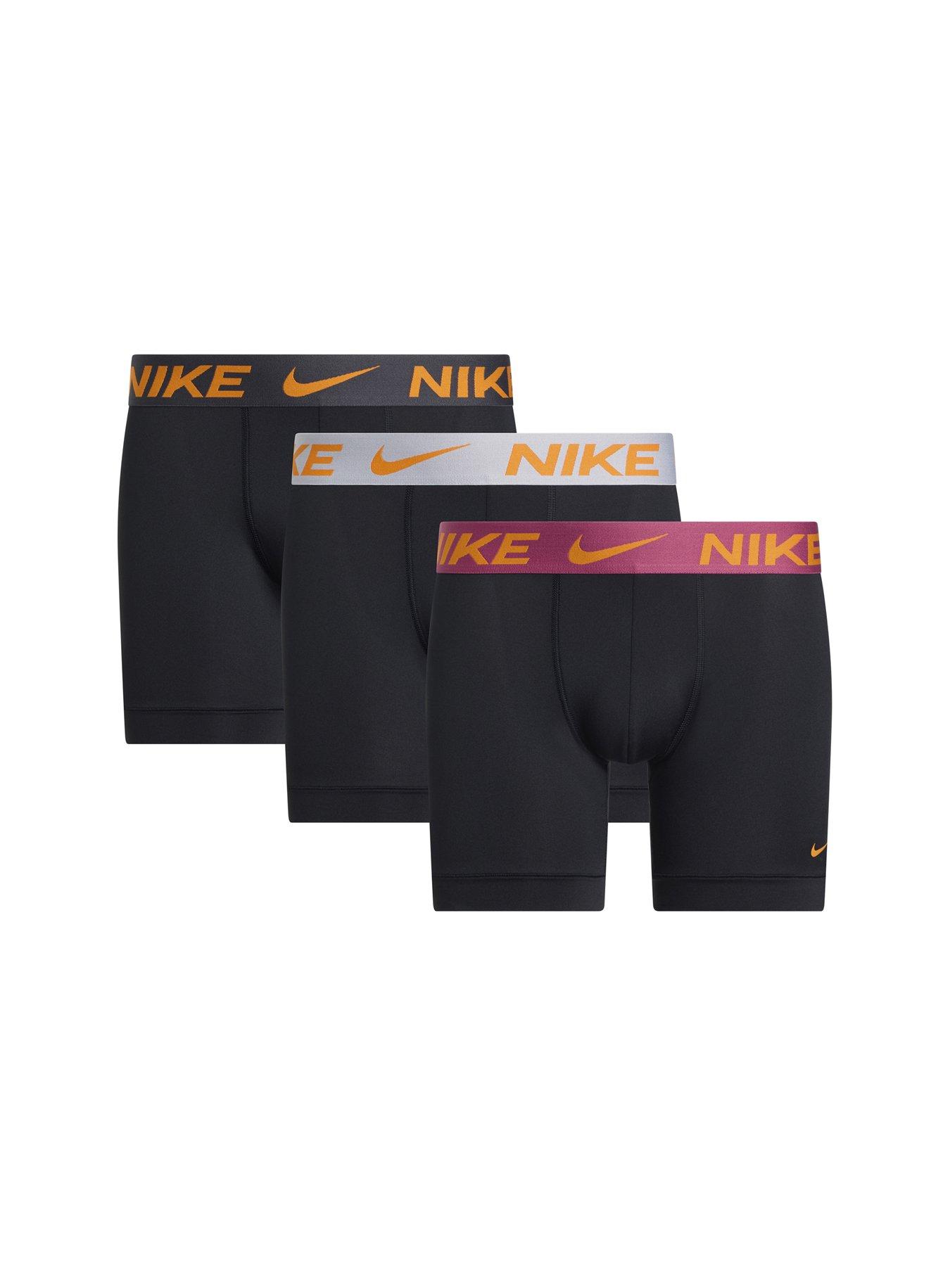 Nike Essential Micro 3 Pack Boxer Briefs - Black