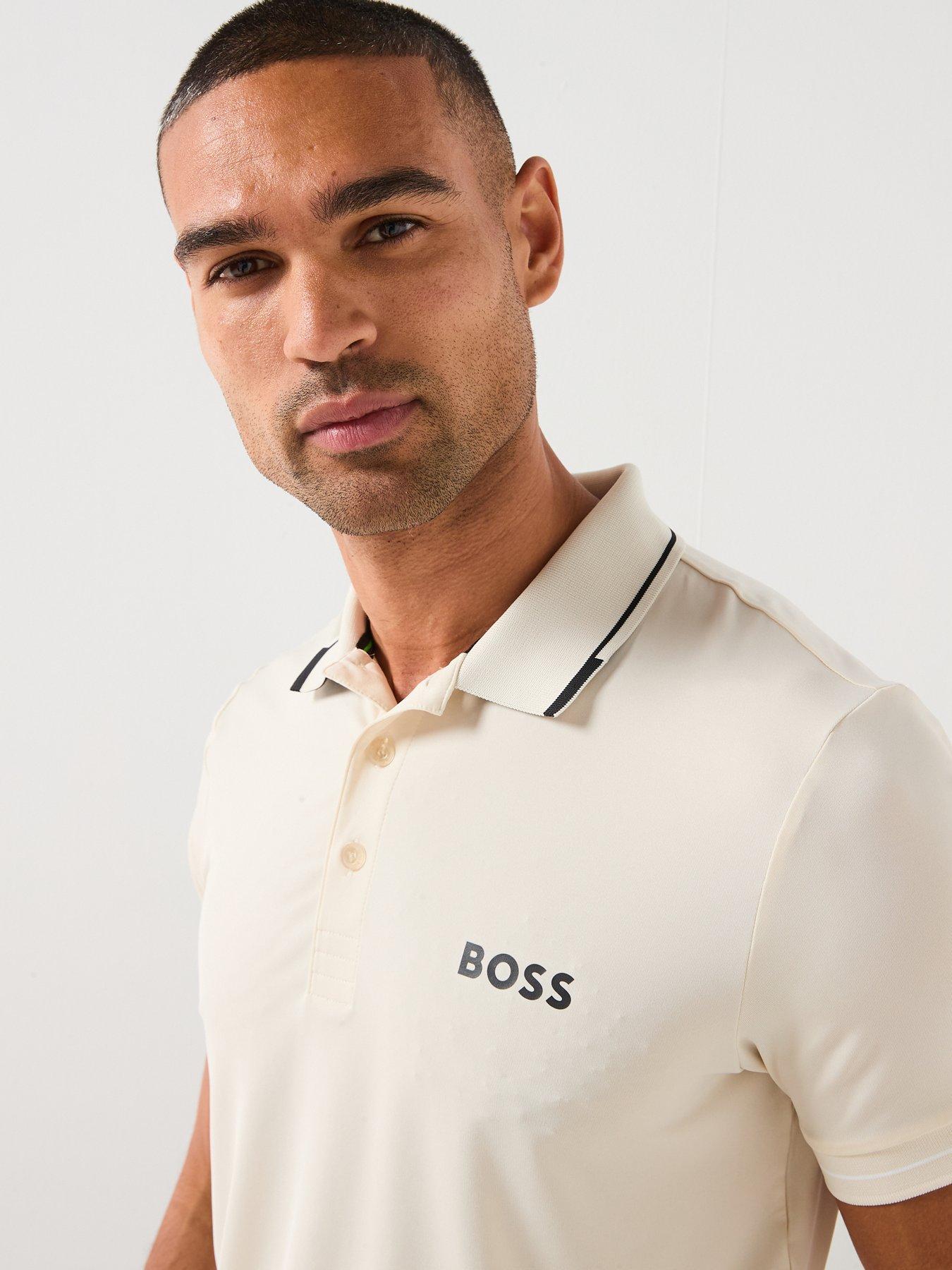 Image 6 of 6 of BOSS Mens Golf Paul Pro Polo Shirt - White
