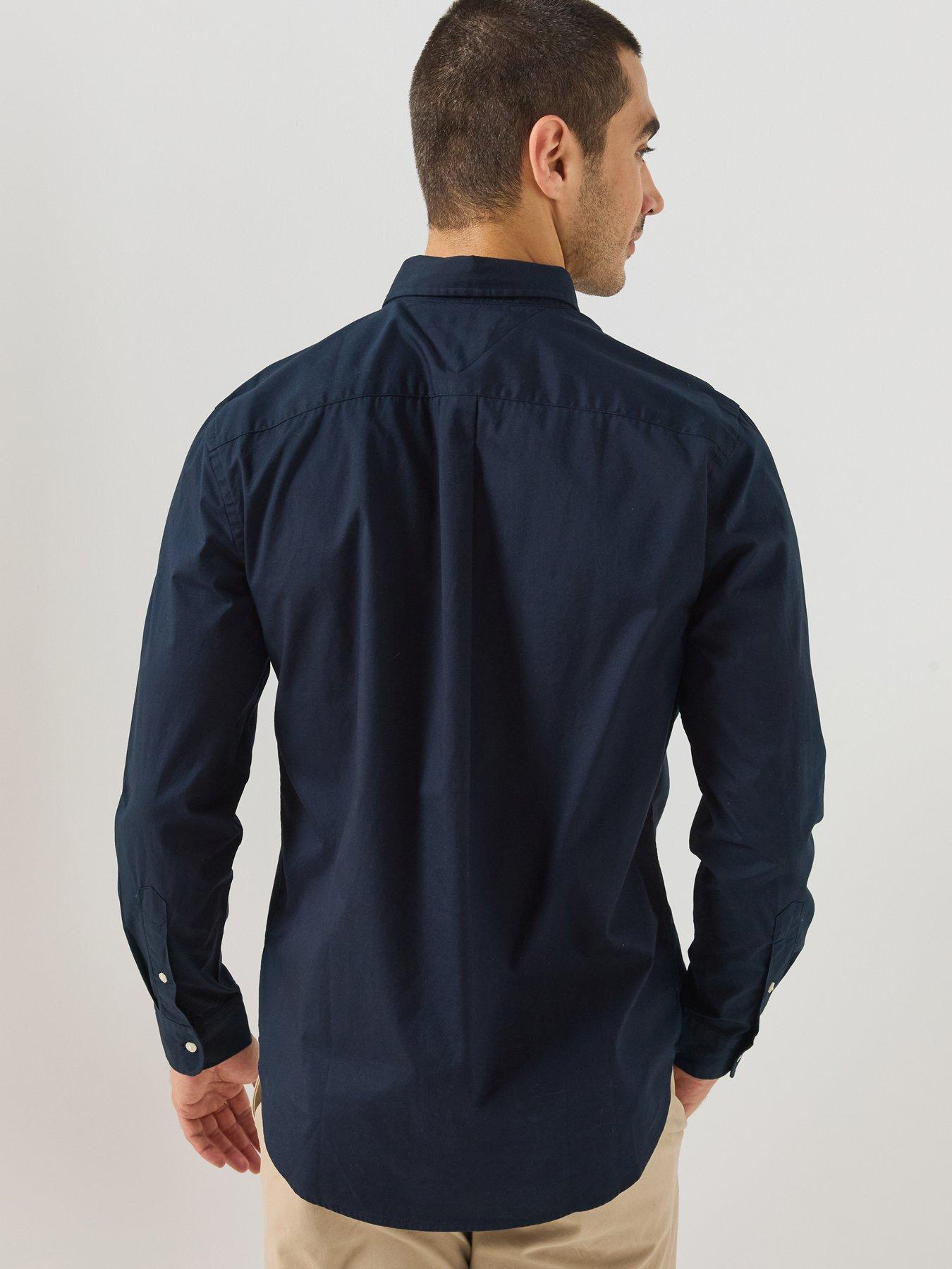 Image 2 of 4 of Tommy Hilfiger Flex Poplin Solid Regular Fit Long Sleeve Shirt - Brown