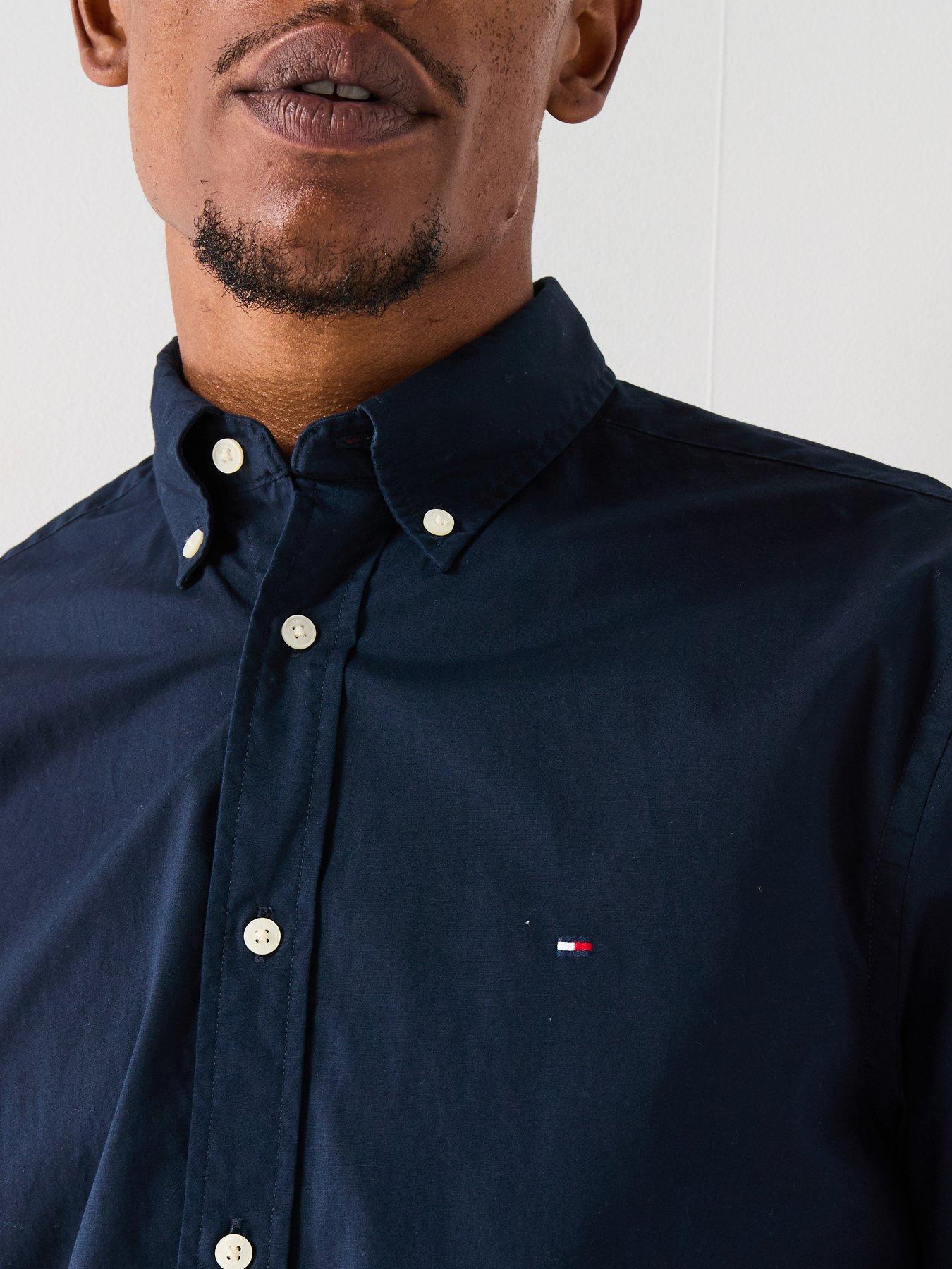 tommy-hilfiger-flex-poplin-solid-regular-fit-long-sleeve-shirt-navyoutfit