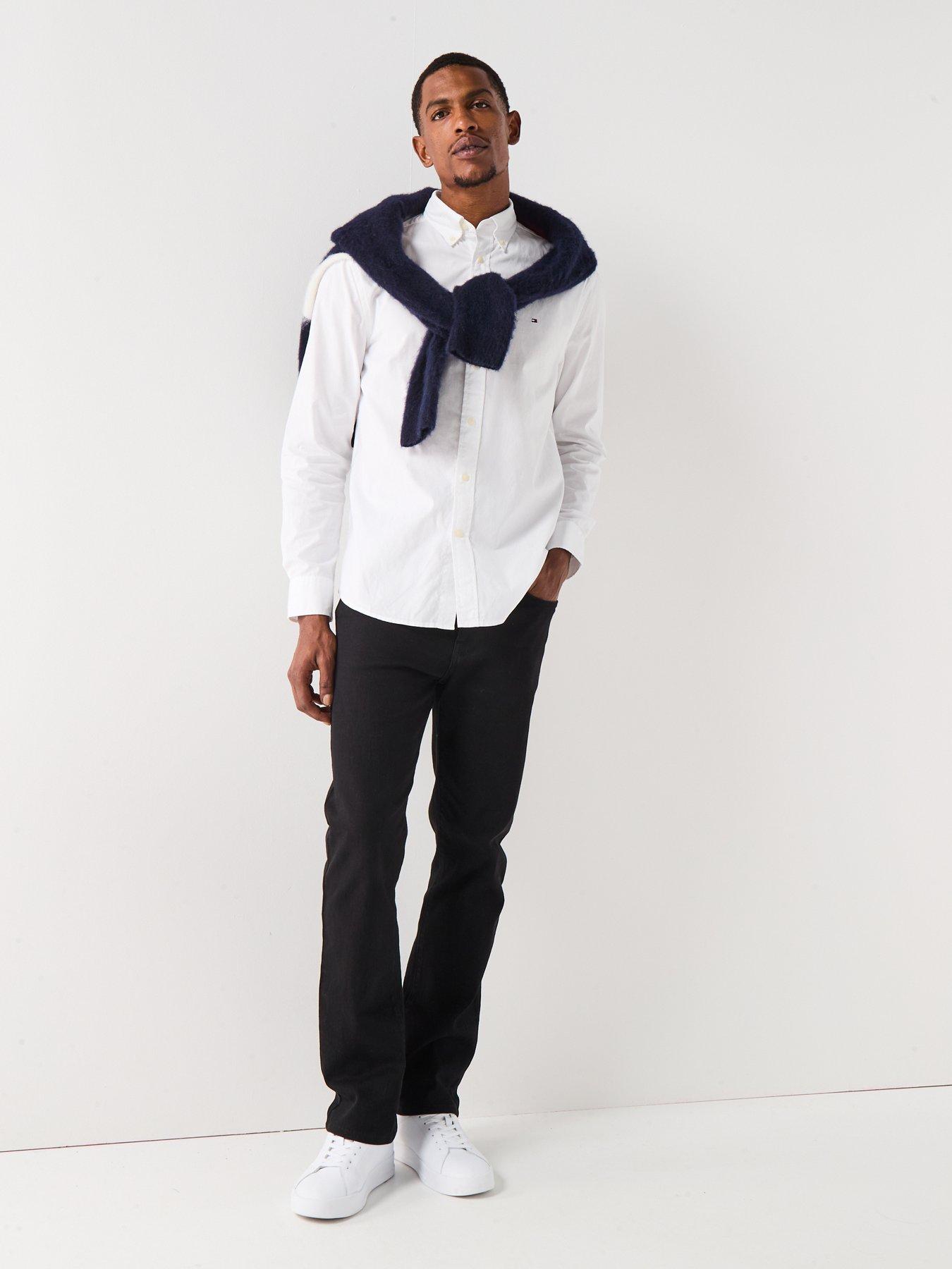 Image 3 of 6 of Tommy Hilfiger Flex Poplin Solid Regular Fit Long Sleeve Shirt - Brown