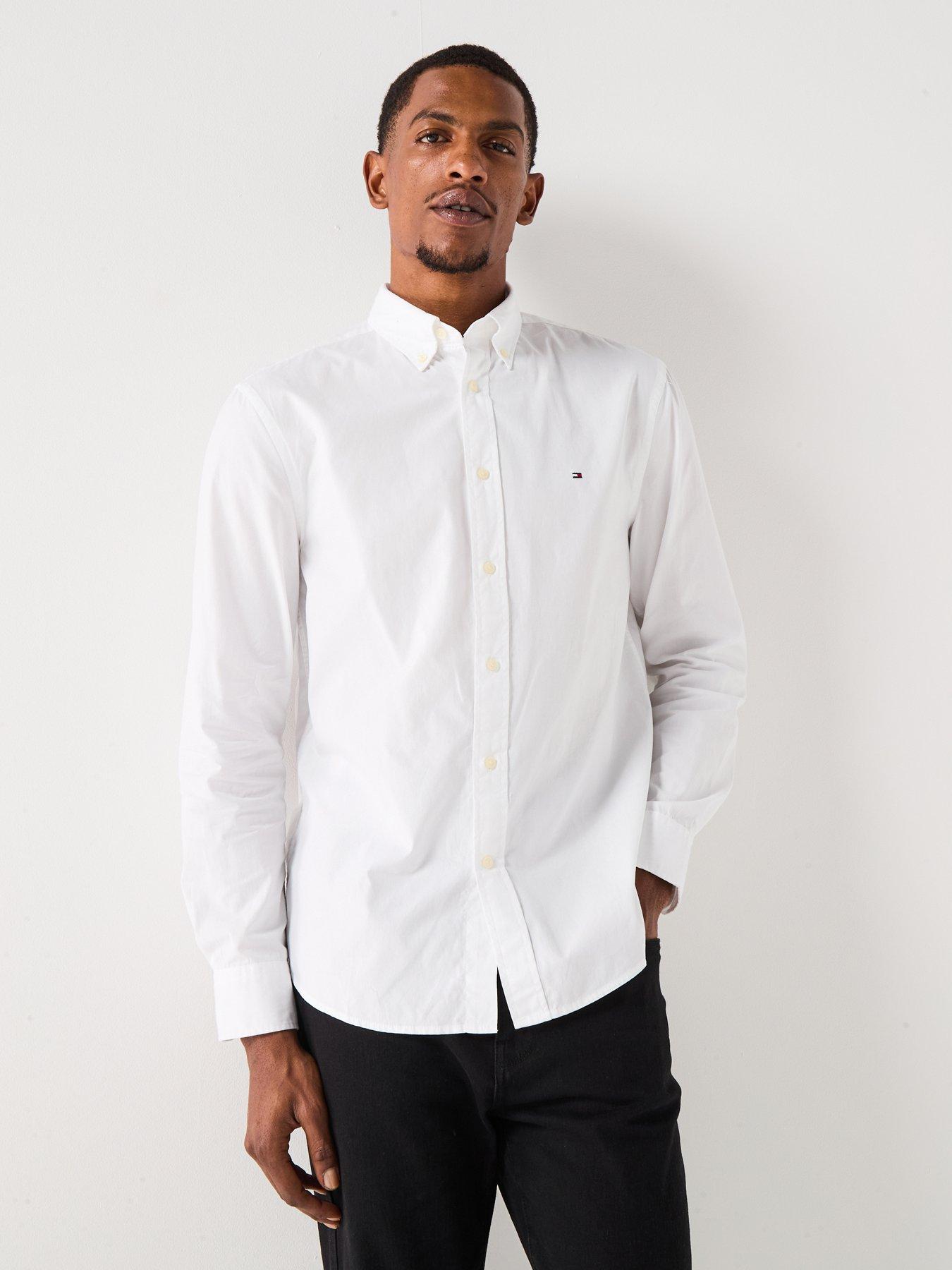 Image 4 of 6 of Tommy Hilfiger Flex Poplin Solid Regular Fit Long Sleeve Shirt - Brown