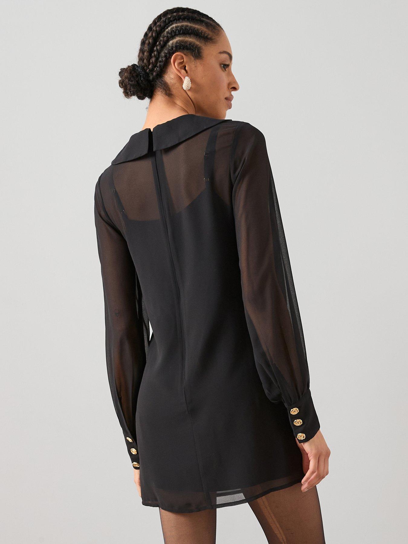 the-very-collection-rose-button-collar-mini-shift-dress-blackdetail