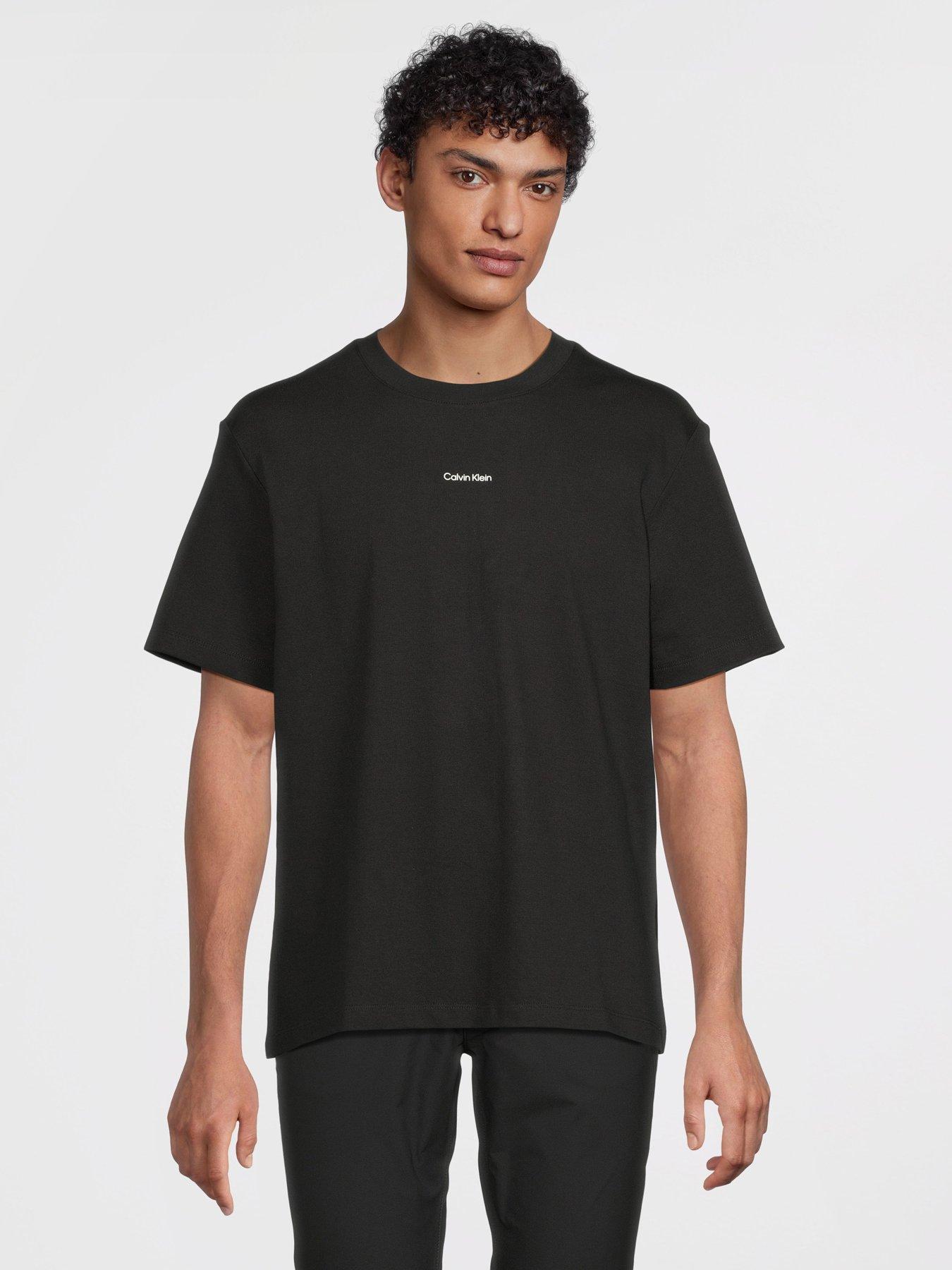 Calvin Klein Stretch Cotton Small Centre Logo T-Shirt - Black