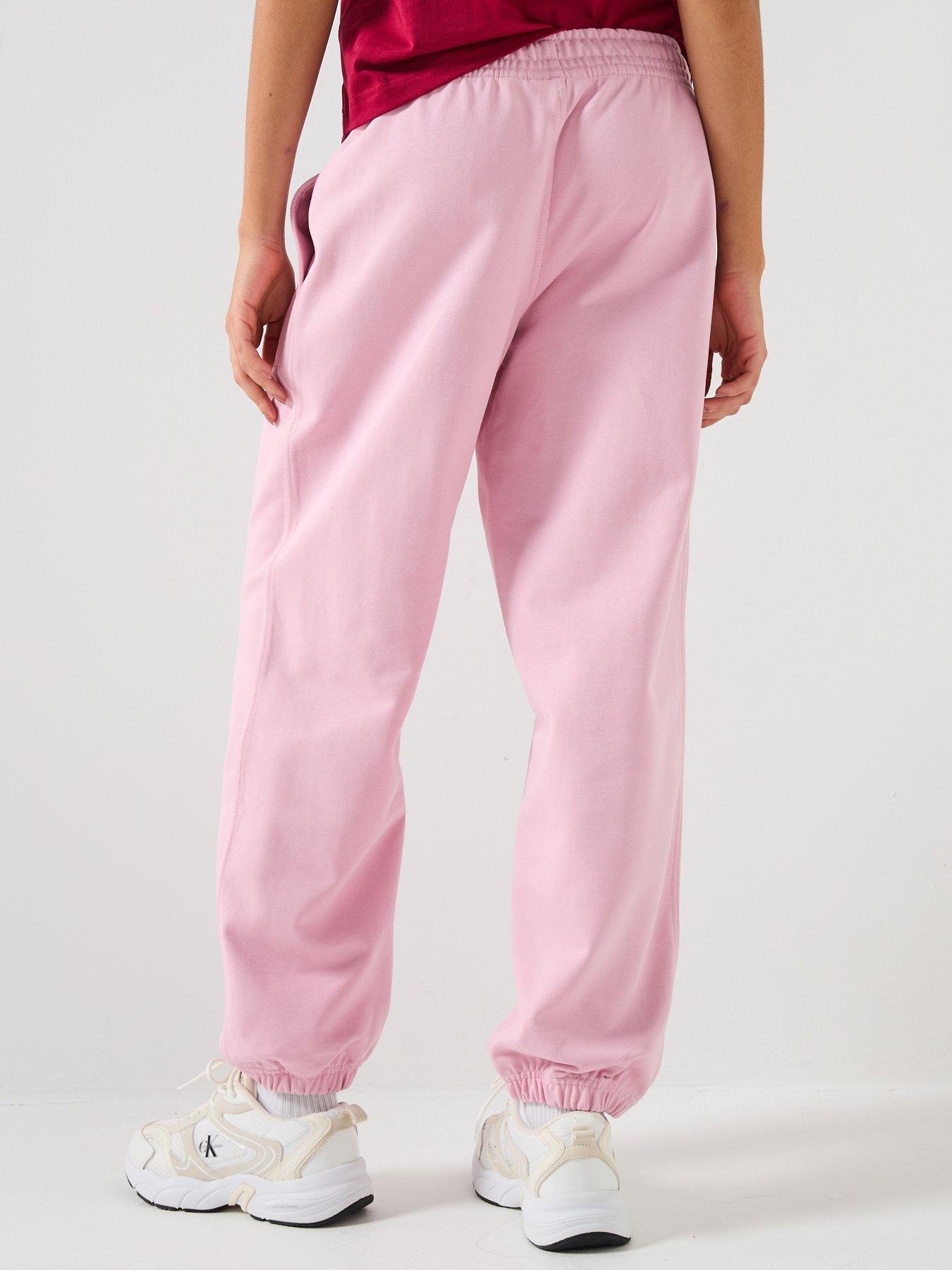 Image 2 of 6 of Calvin Klein Jeans Monologo Cuffed Joggers - Pink
