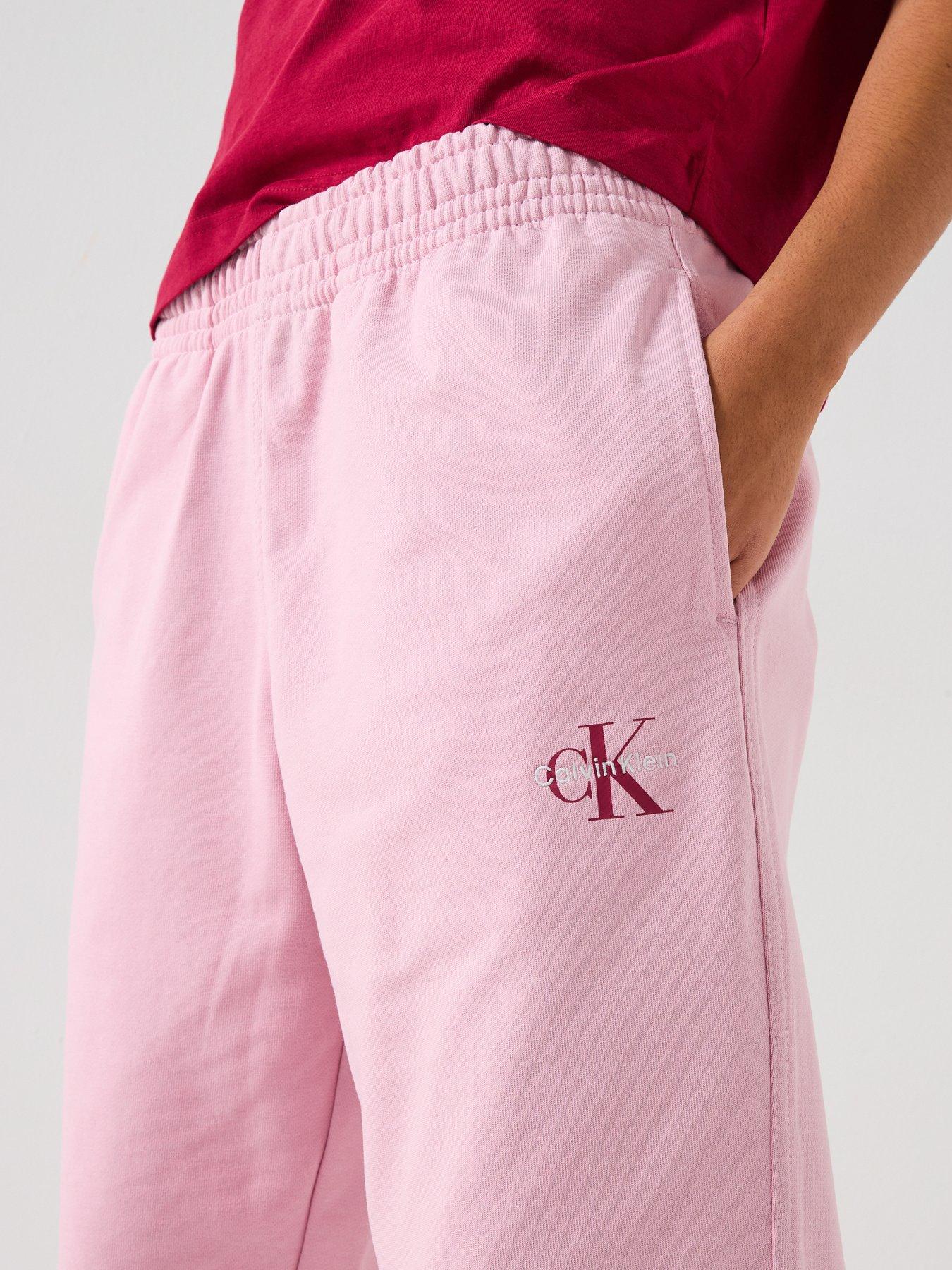Image 5 of 6 of Calvin Klein Jeans Monologo Cuffed Joggers - Pink