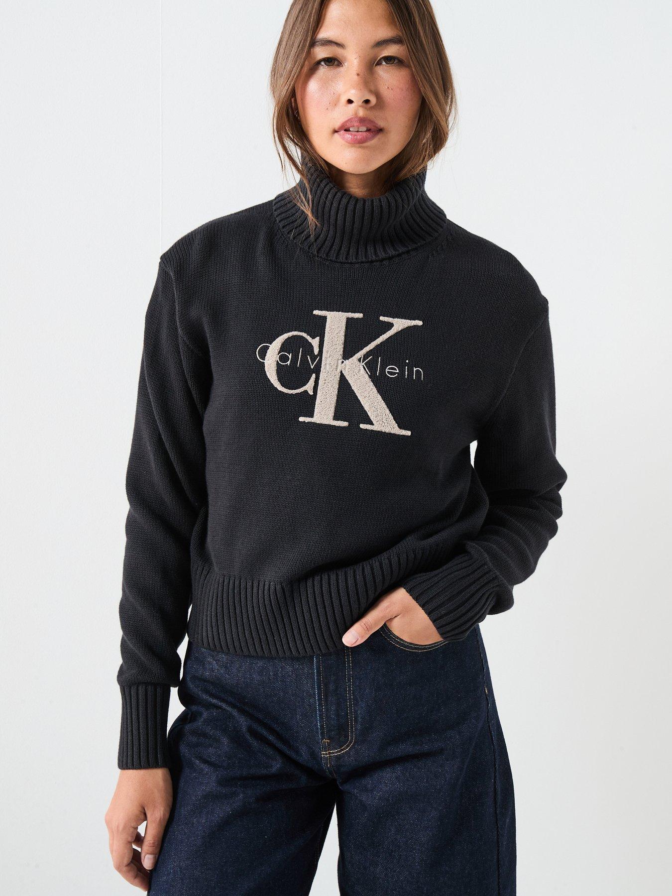 Calvin Klein Jeans Soft Chenille Roll Neck Jumper - Black