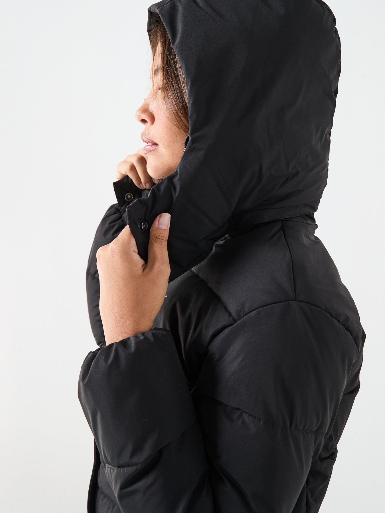 Image 4 of 6 of Calvin Klein Jeans Hooded Monologo Puffer Coat - Black