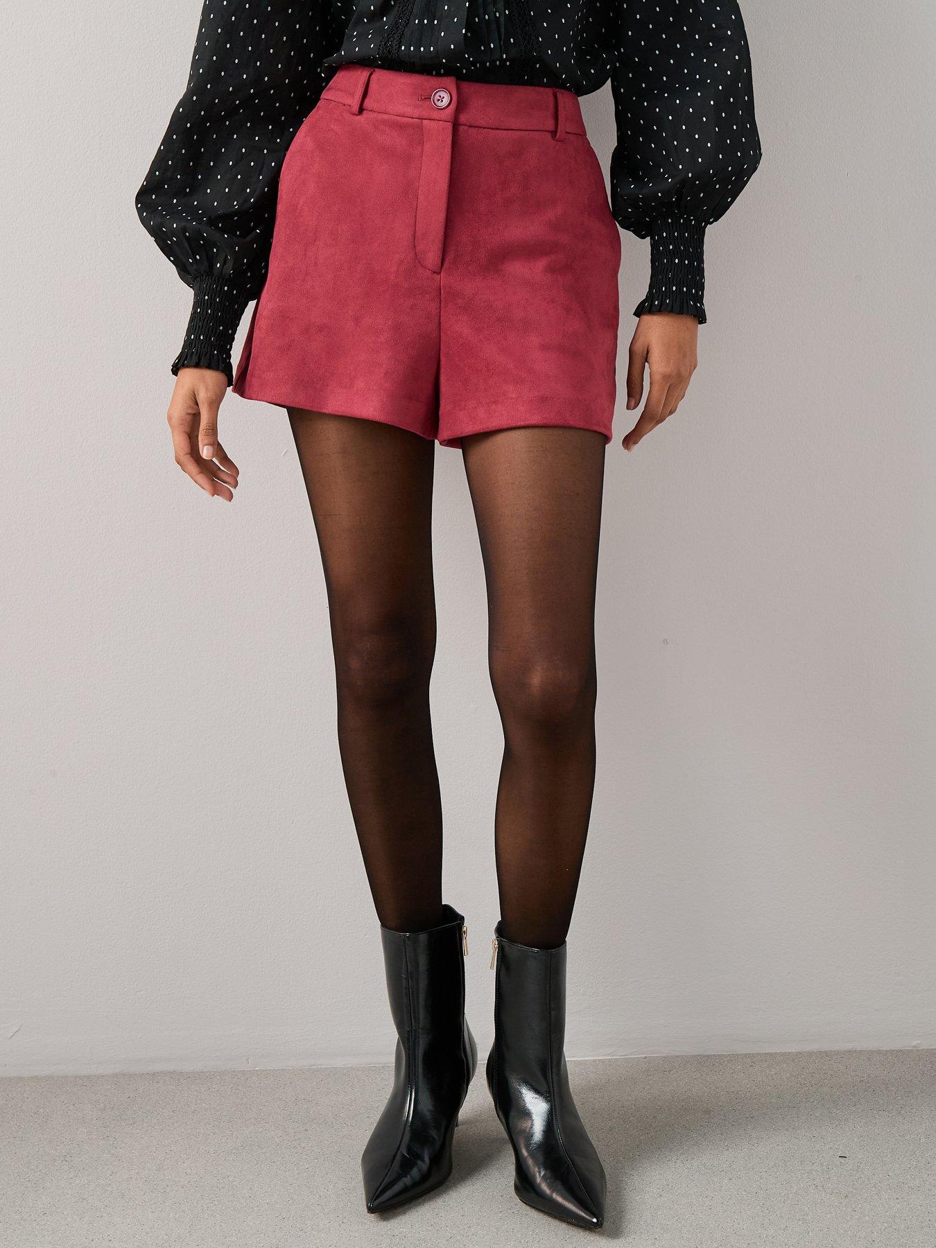 the-very-collection-suede-shorts-red
