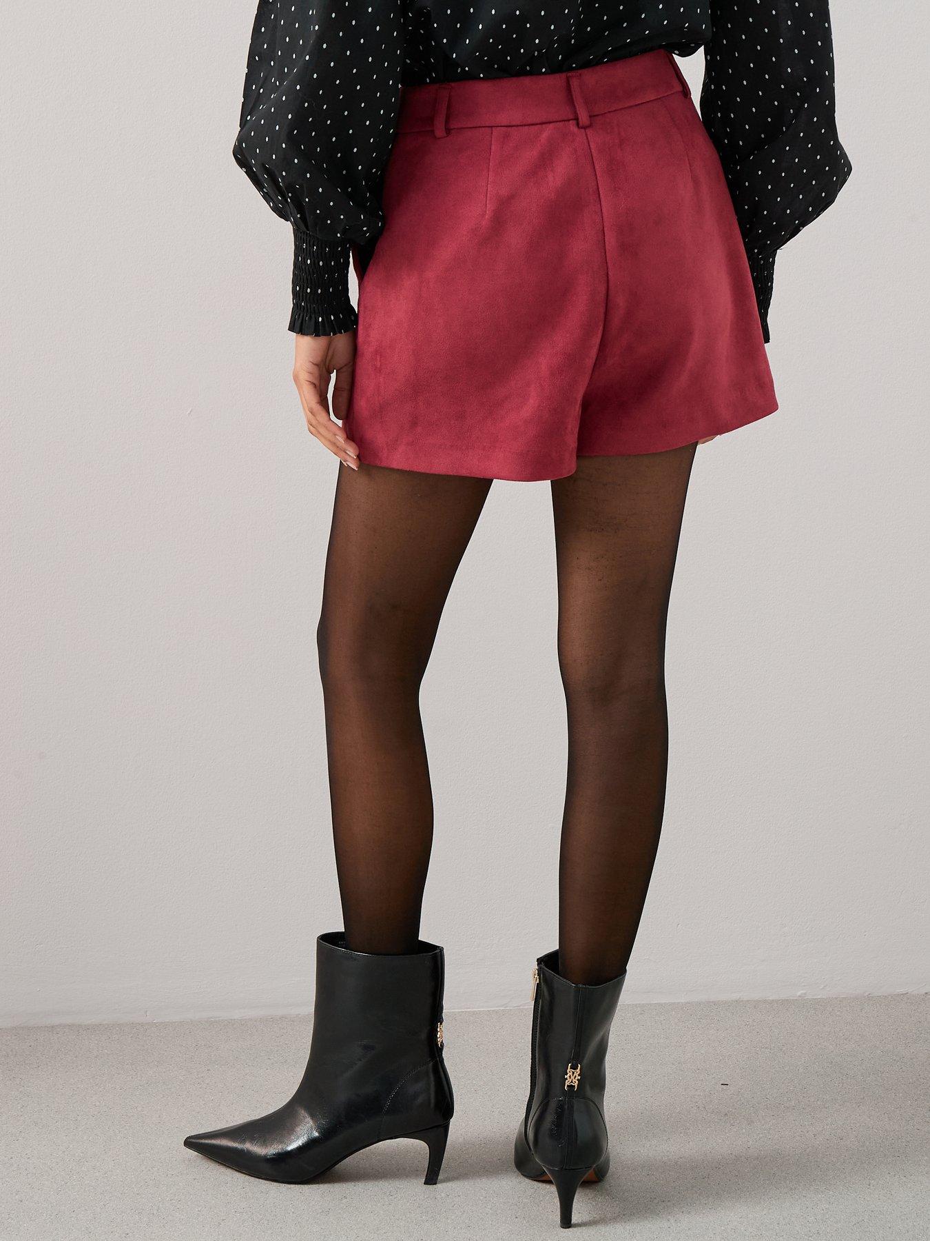 Image 2 of 6 of The Very Collection Suede Shorts - Red