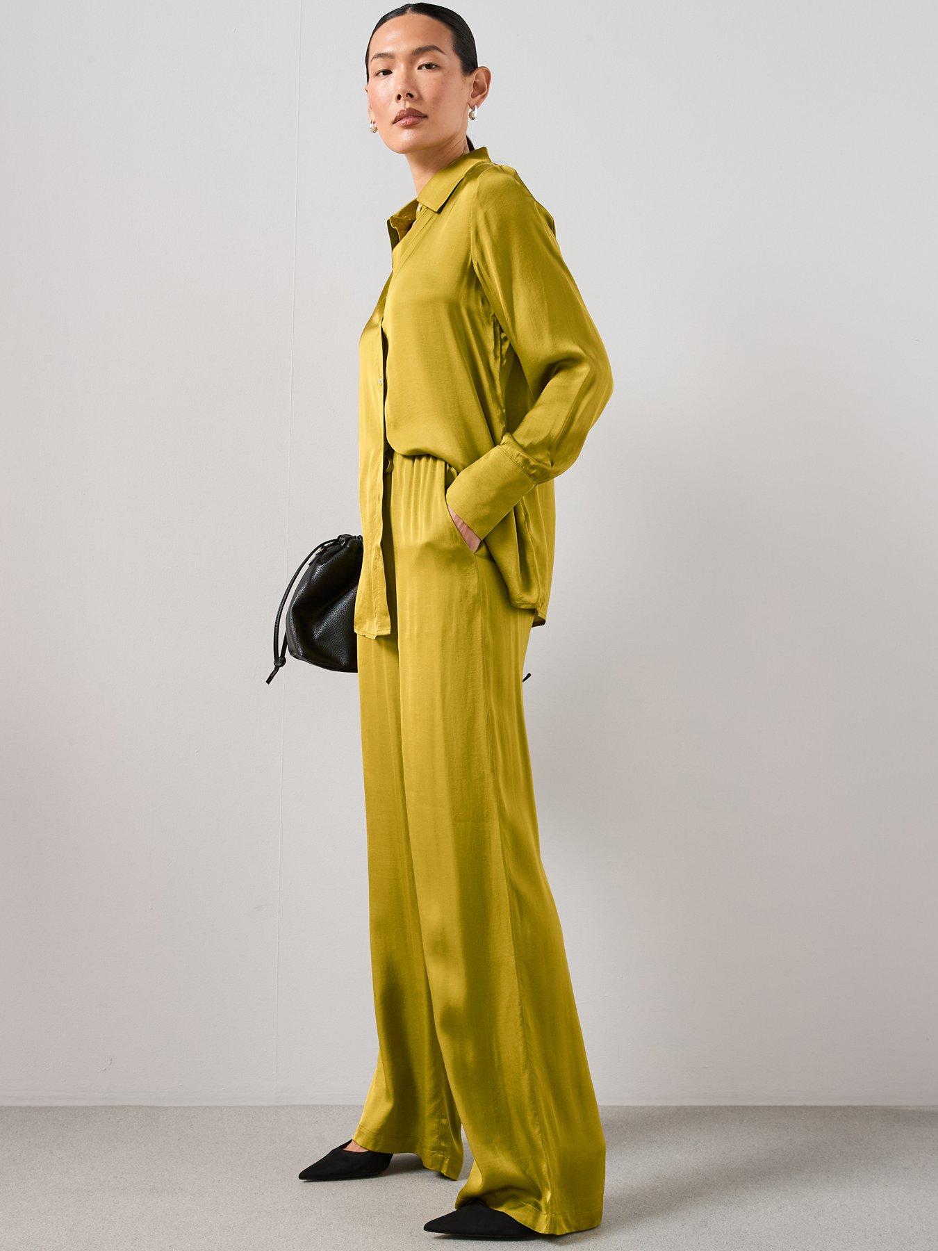 the-very-collection-satin-trousers-co-ord-green