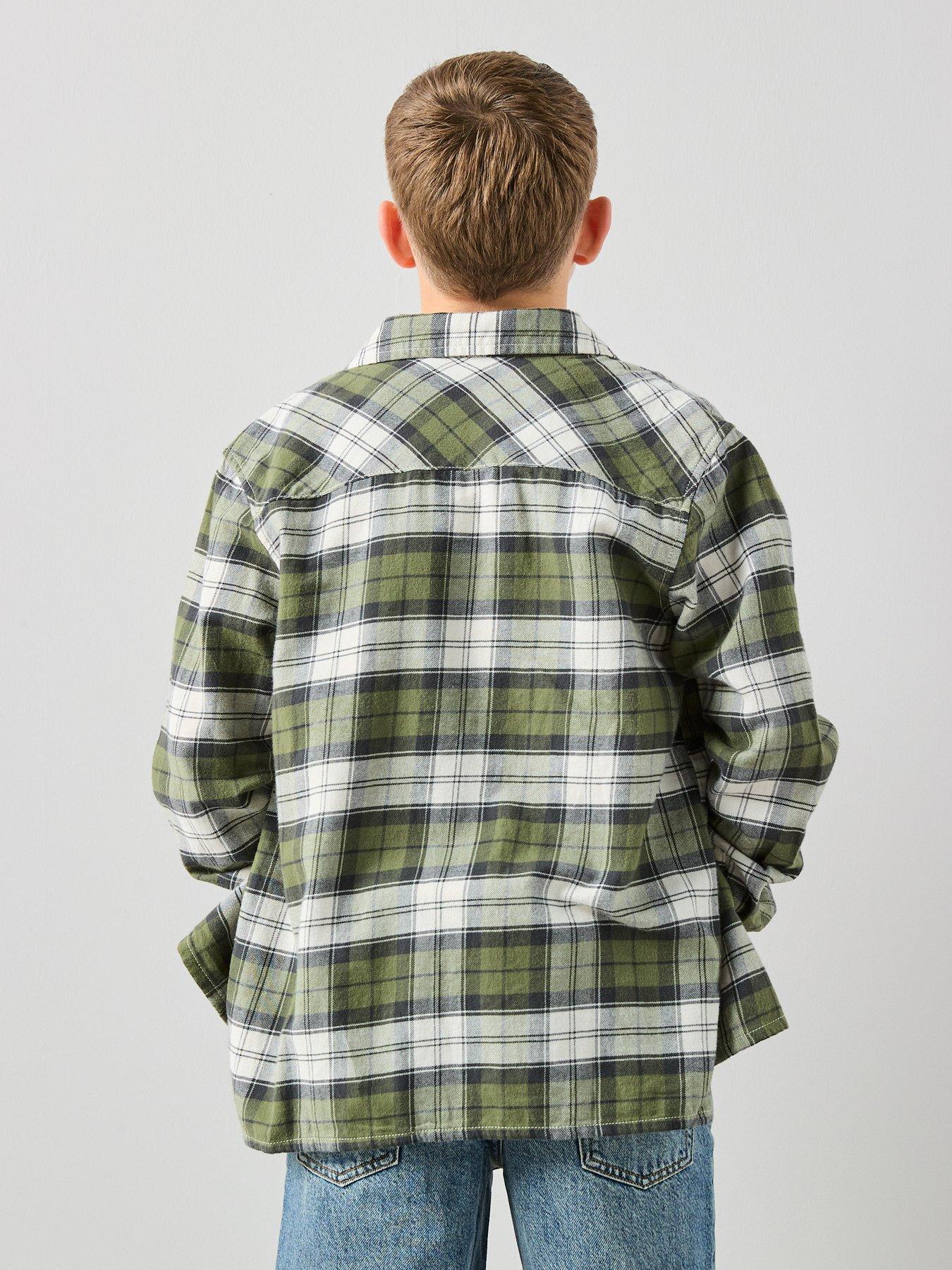 Image 5 of 6 of The Very Collection Boys Textured T-shirt And Check Shirt Outfit Set - Multi