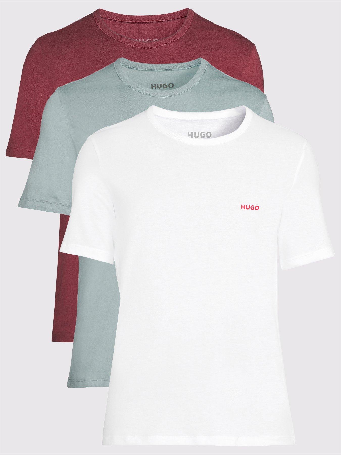 HUGO Bodywear Regular Fit 3 Pack T-Shirt - Assorted - Multi