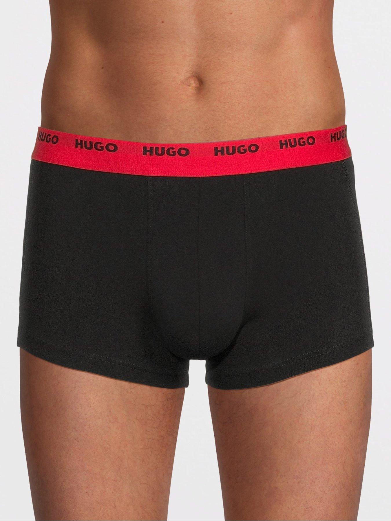 hugo-bodywear-5-pack-triplet-contrast-waistband-trunks-blackstillFront