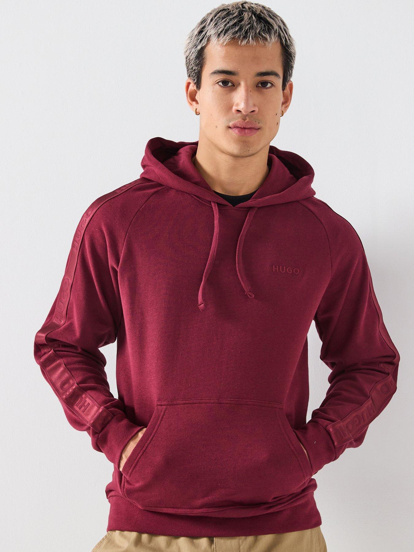 hugo-bodywear-liam-taped-loungewear-hoodie-dark-red