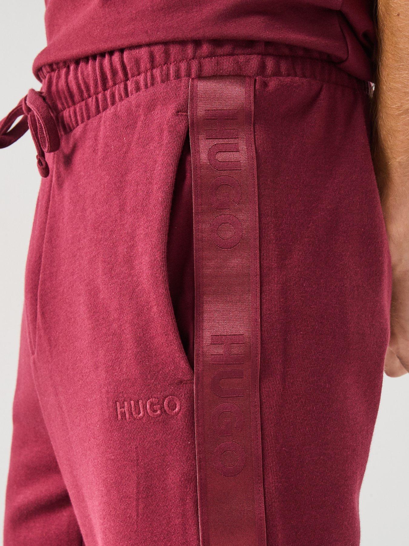 hugo-bodywear-liam-taped-loungewear-cuff-pants-dark-redoutfit