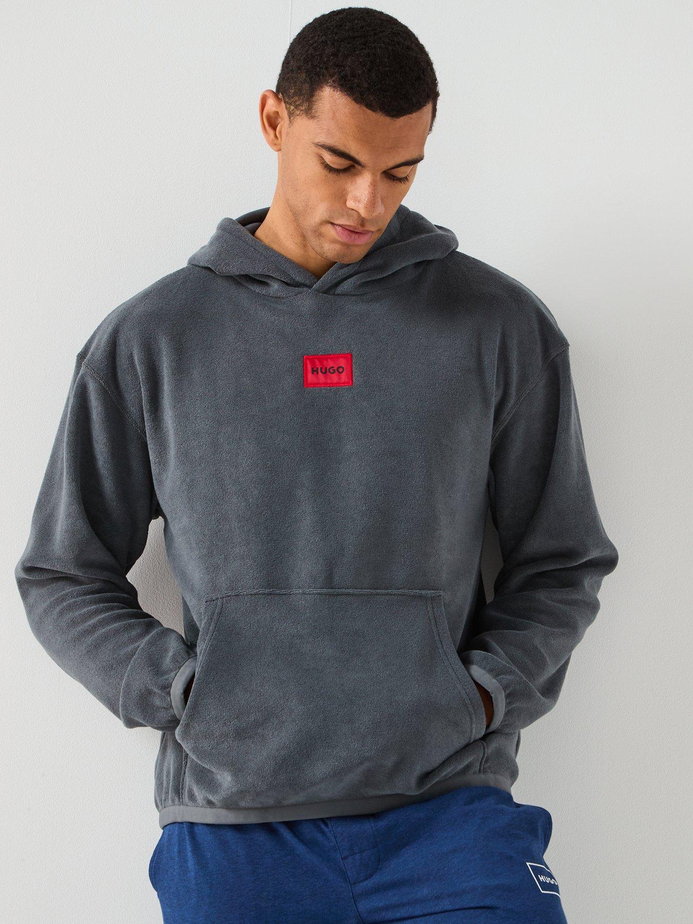 HUGO Terry Relaxed Fit Loungewear Hoodie - Grey