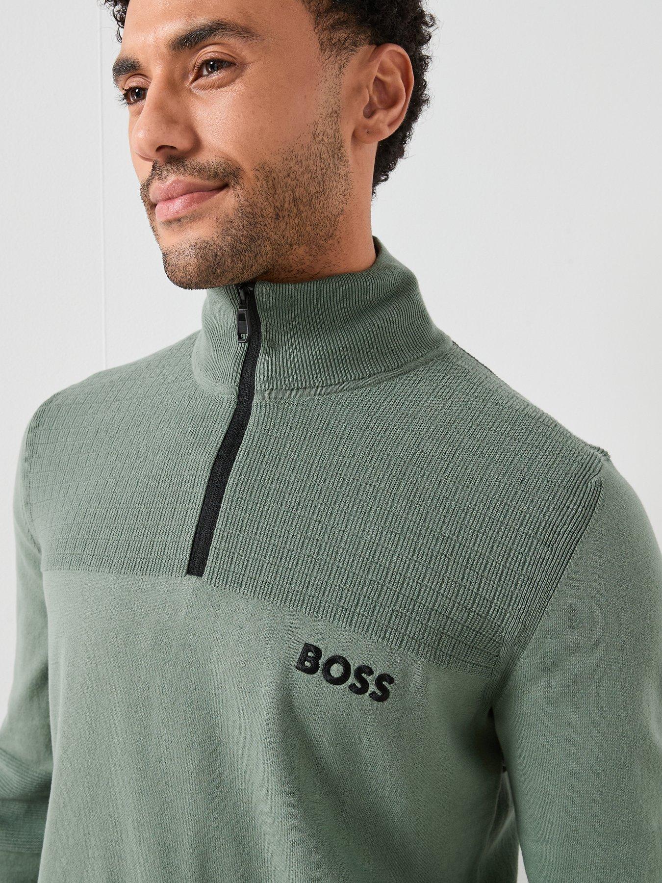 Image 4 of 5 of BOSS Mens Golf K_Hydro 1/4 Zip Top - Green
