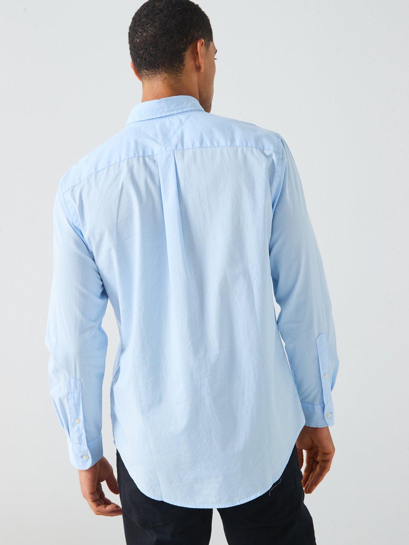 Image 2 of 6 of Tommy Hilfiger Flex Poplin Solid Regular Fit Long Sleeve Shirt - Brown