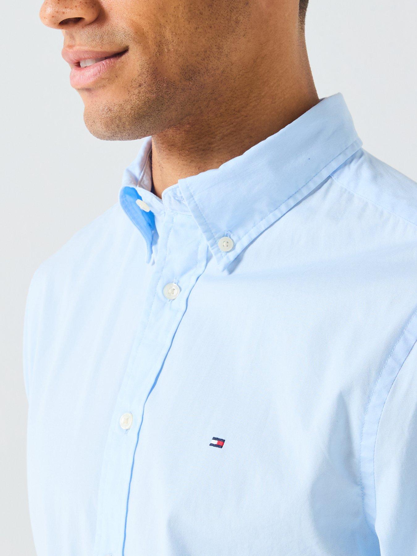 Image 4 of 6 of Tommy Hilfiger Flex Poplin Solid Regular Fit Long Sleeve Shirt - Brown