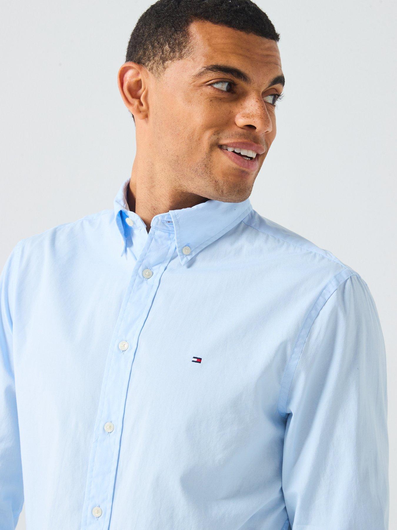 Image 5 of 6 of Tommy Hilfiger Flex Poplin Solid Regular Fit Long Sleeve Shirt - Brown