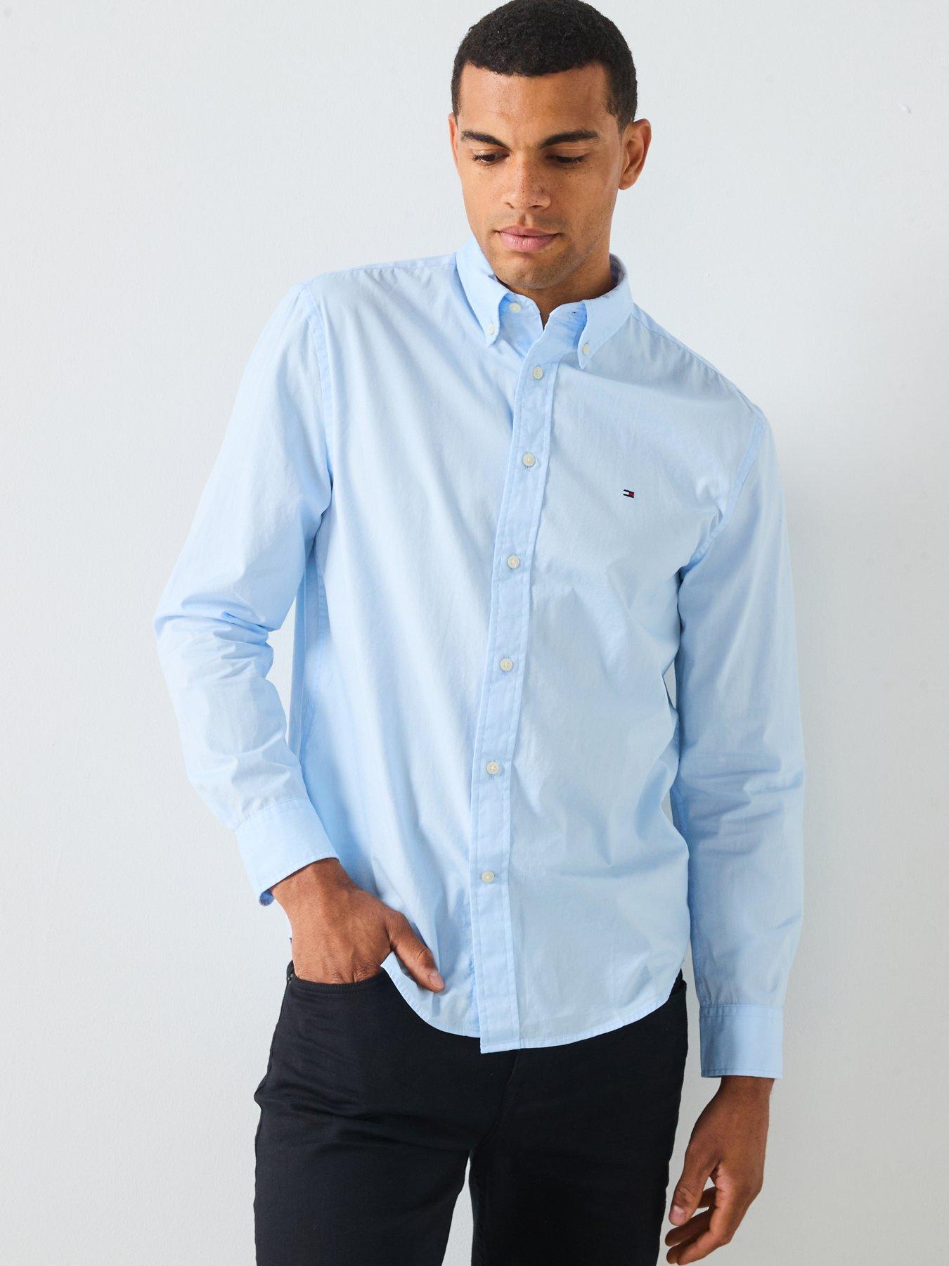 Image 6 of 6 of Tommy Hilfiger Flex Poplin Solid Regular Fit Long Sleeve Shirt - Brown