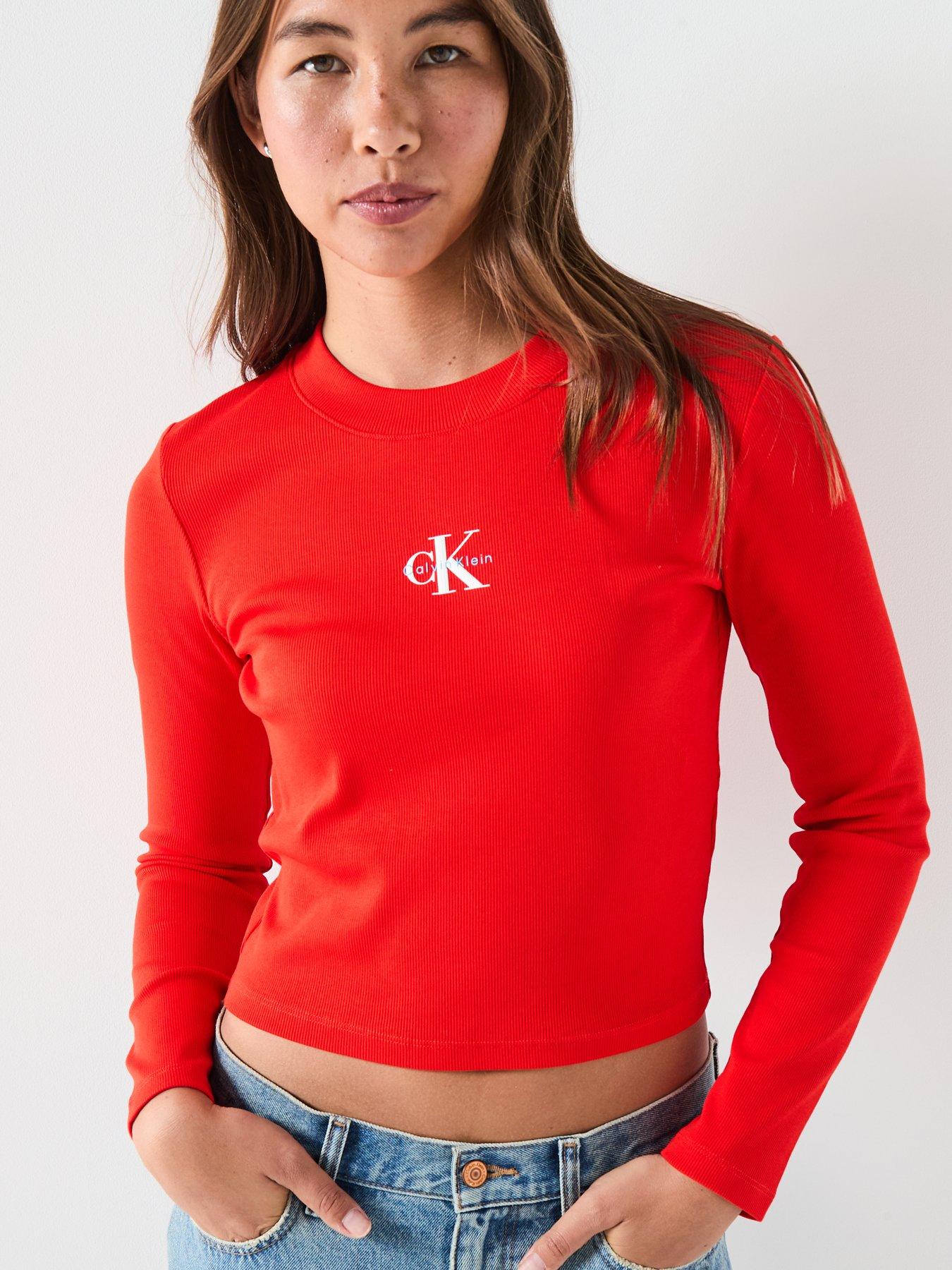 Image 5 of 5 of Calvin Klein Jeans Monogram T-Shirt - Red