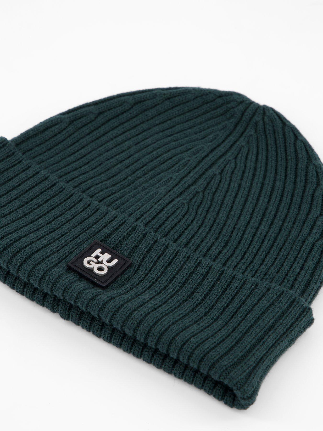 hugo-xola-logo-beanie-hat-green-one-colouroutfit